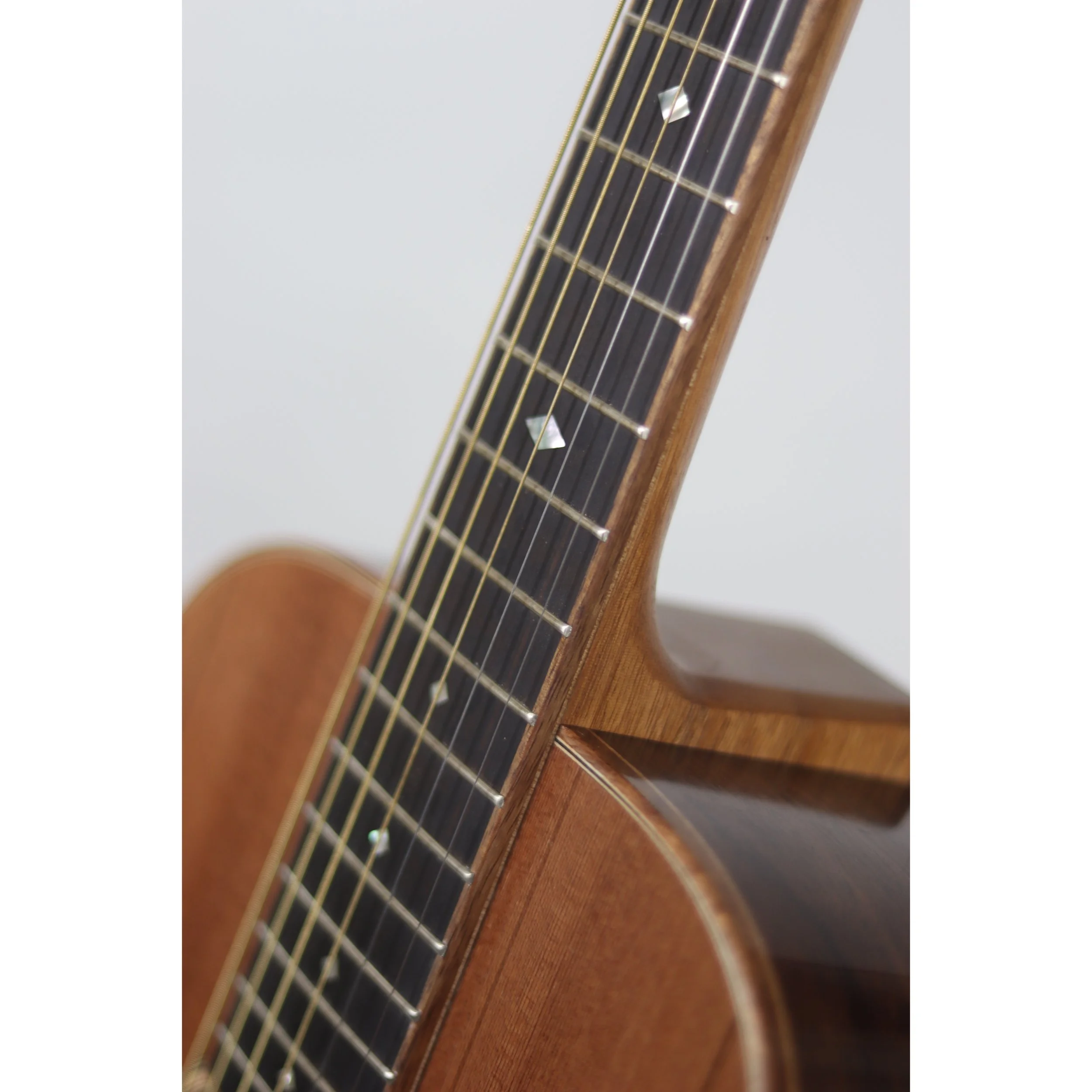 Geoffrey Yenson parlor guitar with old-growth redwood, Honduras rosewood, and curly koa