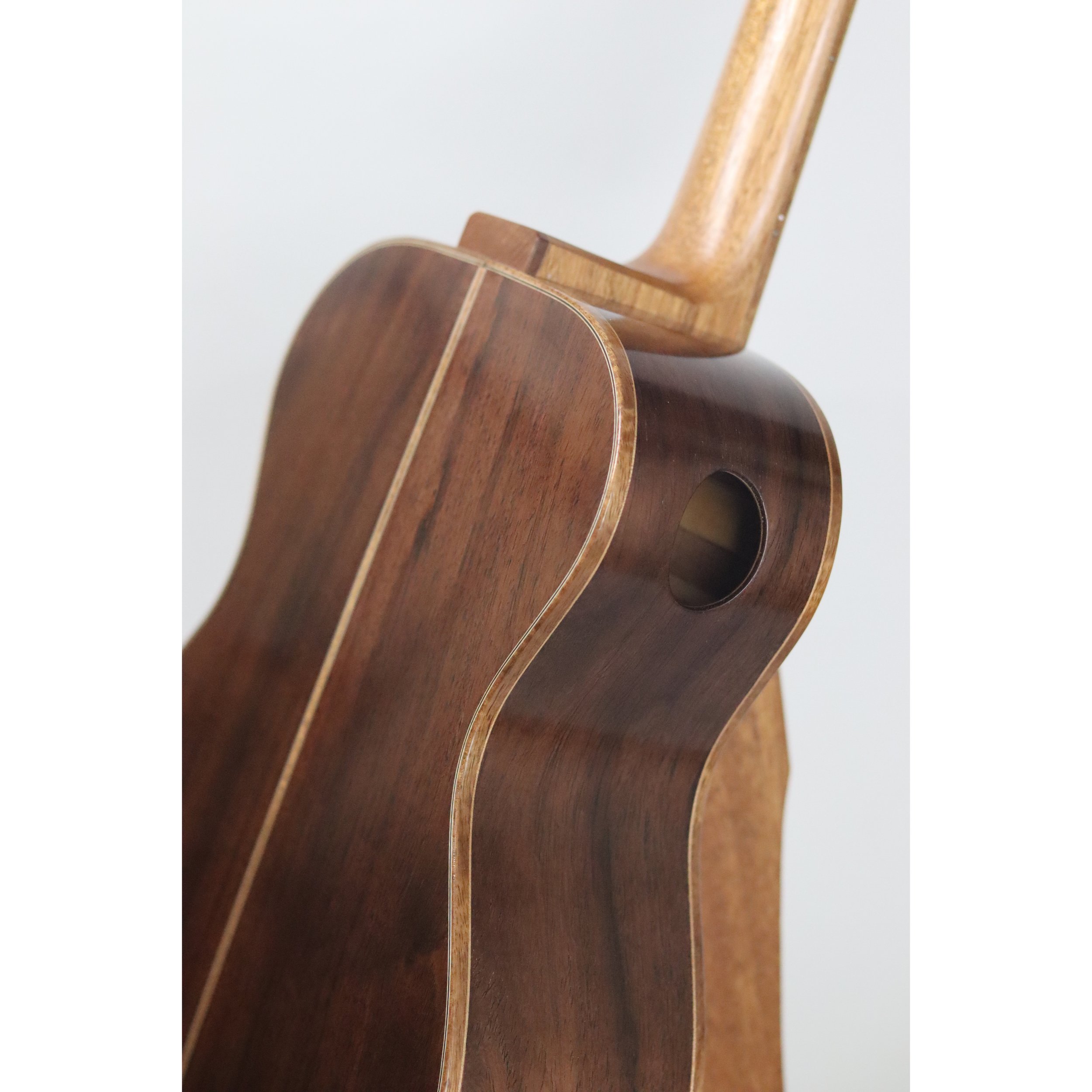 Geoffrey Yenson parlor guitar with old-growth redwood, Honduras rosewood, and curly koa