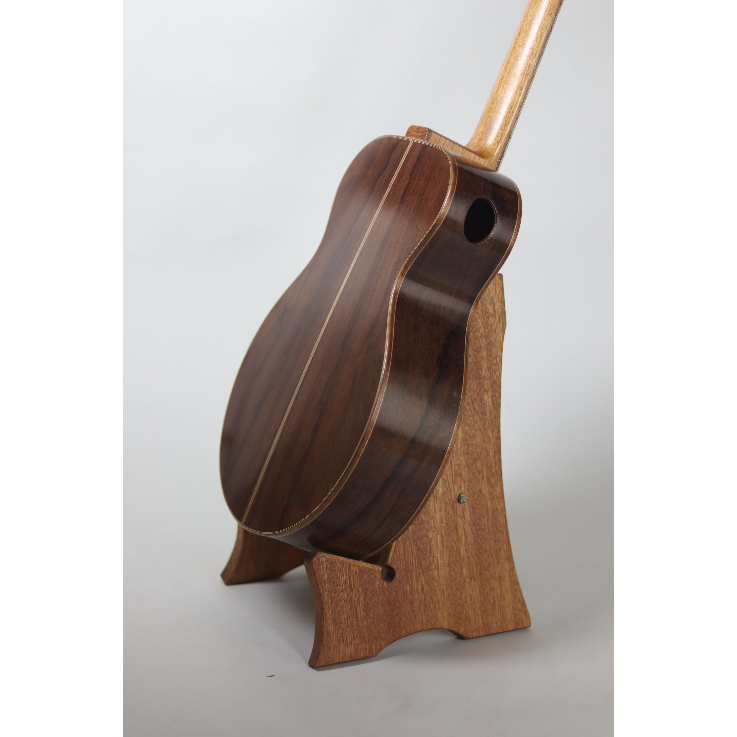 Geoffrey Yenson nylon-string parlor guitar: old-growth redwood, Honduras rosewood, and koa