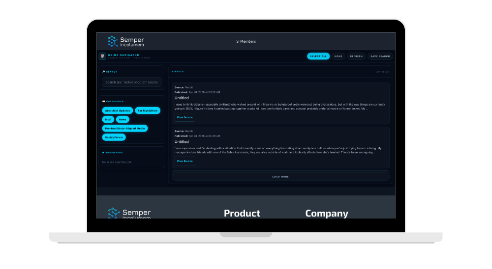 OSINT research tools dashboard showing open source intelligence solutions for investigators and analysts