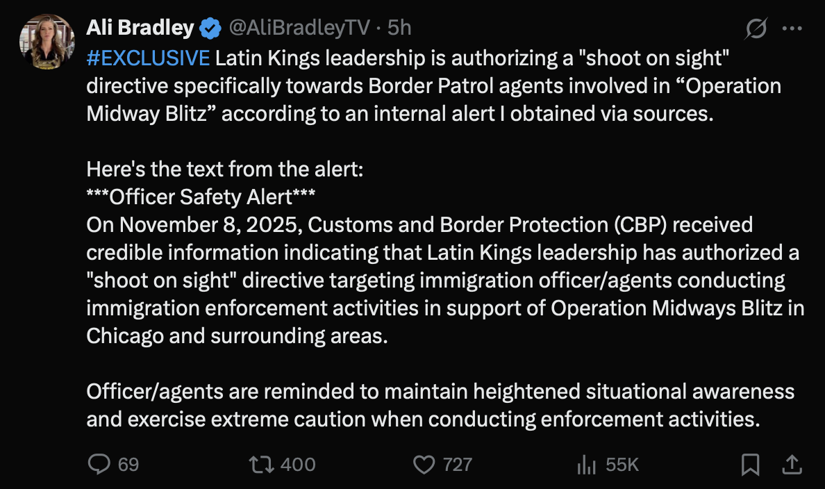 Latin Kings Threats Against Federal Agents in Chicago
