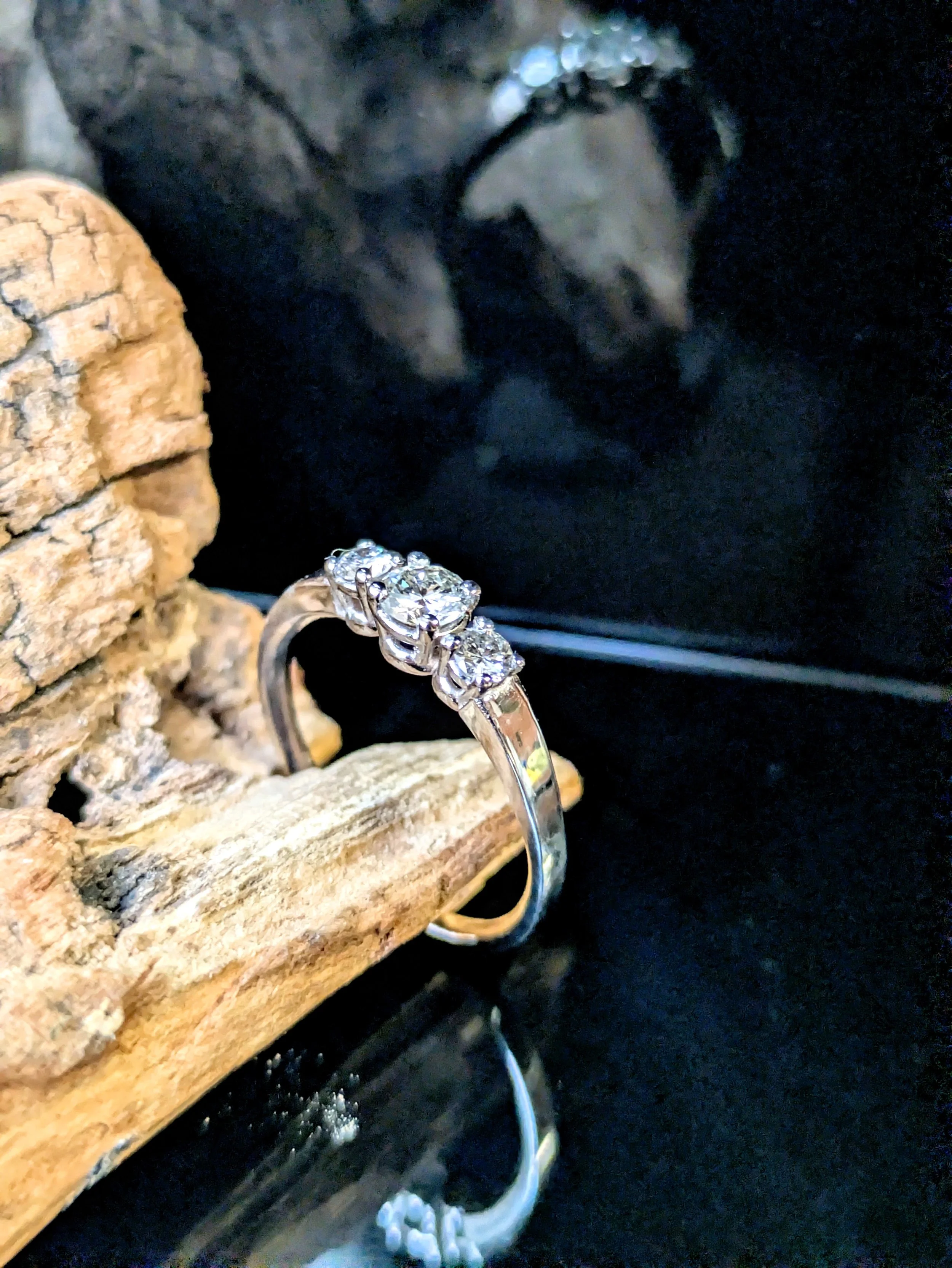White gold Trilogy Engagement Ring