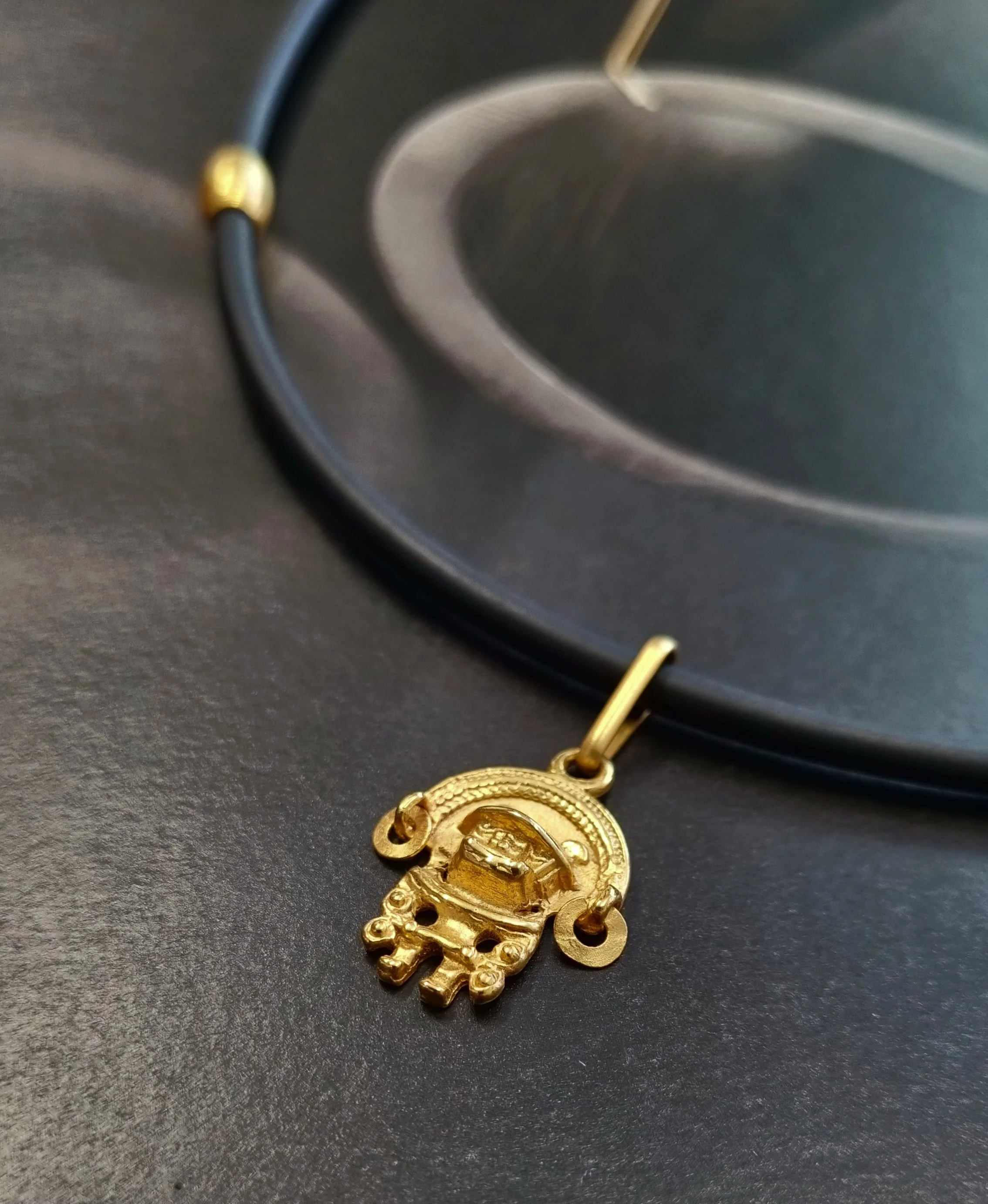 Pre-columbian Priest Pendant Gold-plated