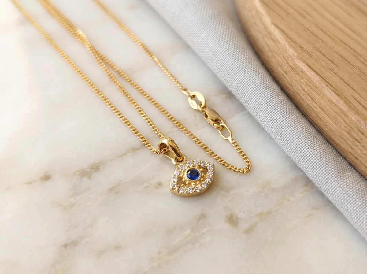 18ct Yellow Gold Evil Eye Pendant
