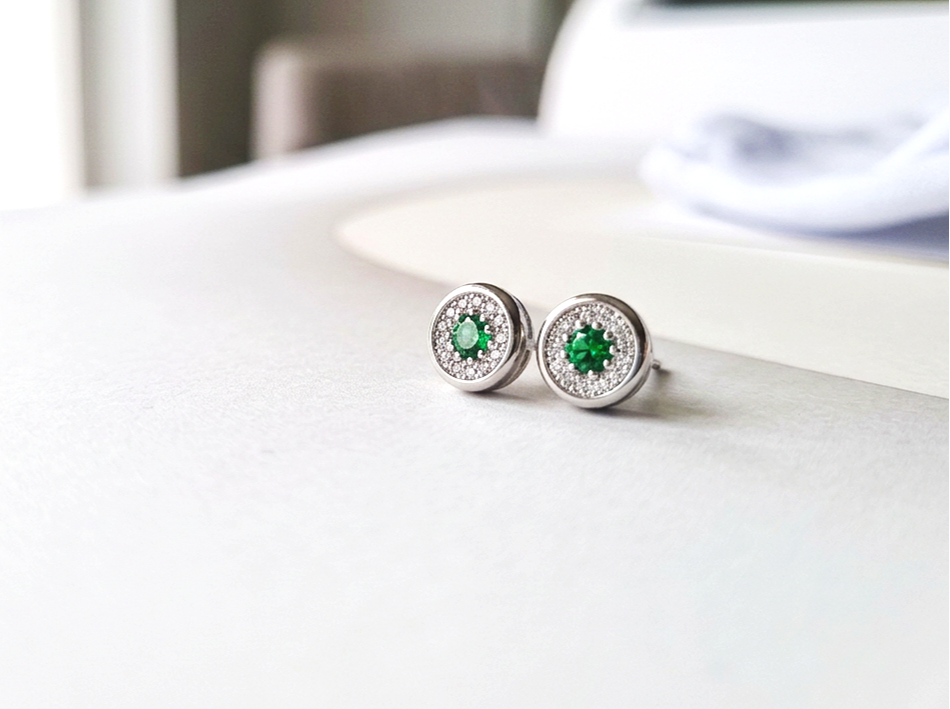 Silver Rhodium 925 Oval Micro-Setting Studs