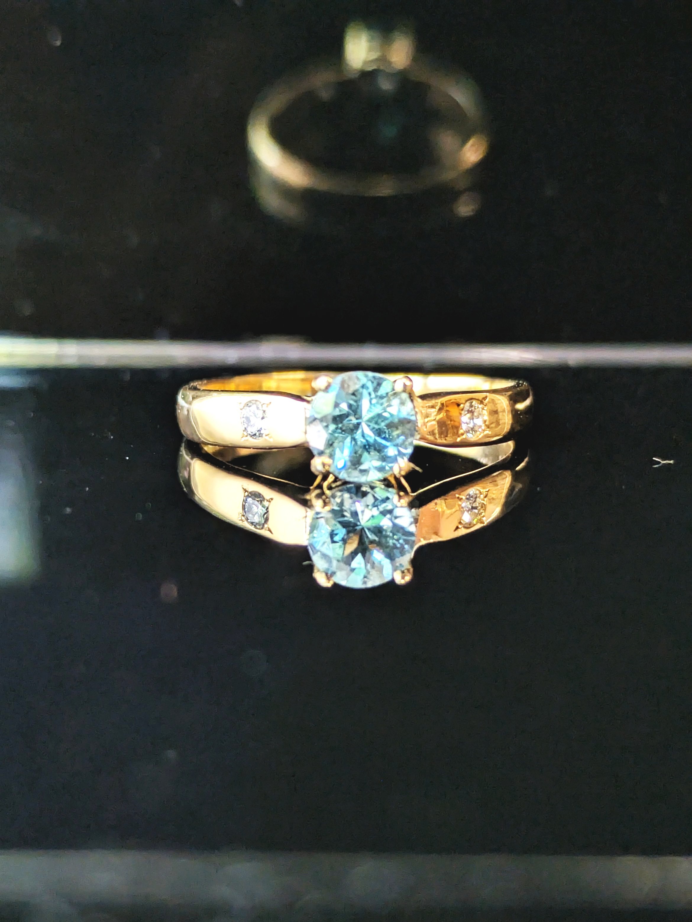 Aquamarine Round stone Engagement Ring