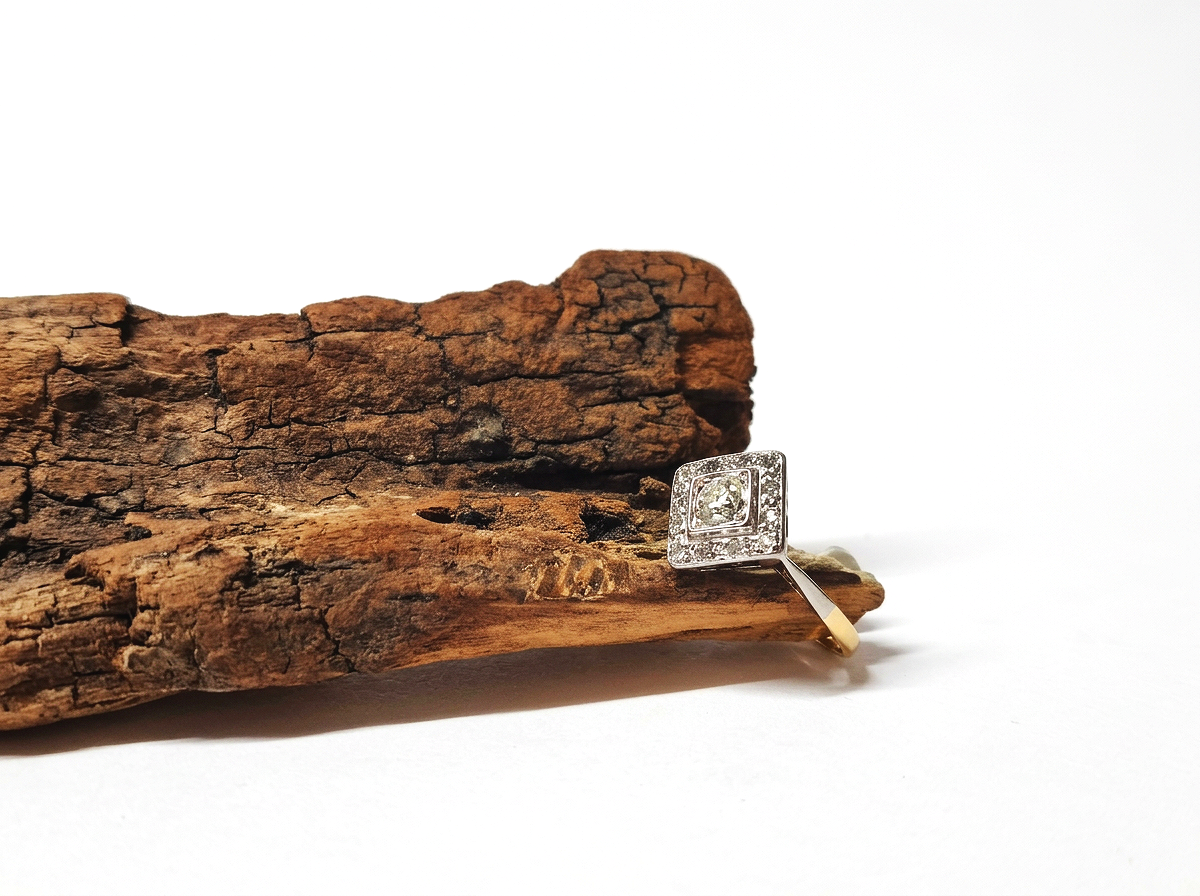 Art Deco old Cut Diamond Engagement Ring
