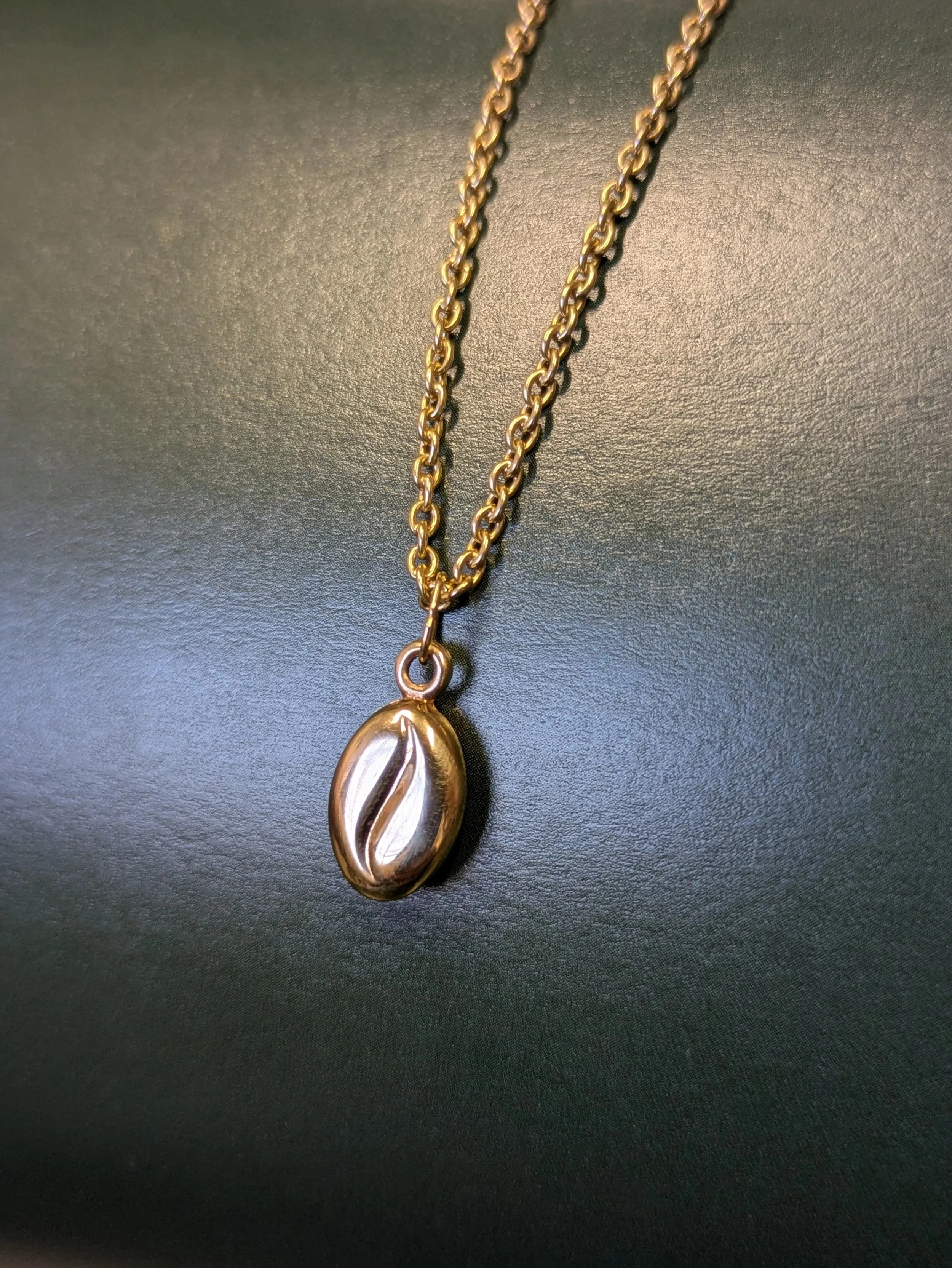 9ct Yellow Gold Cooffe Bean Trace Necklace