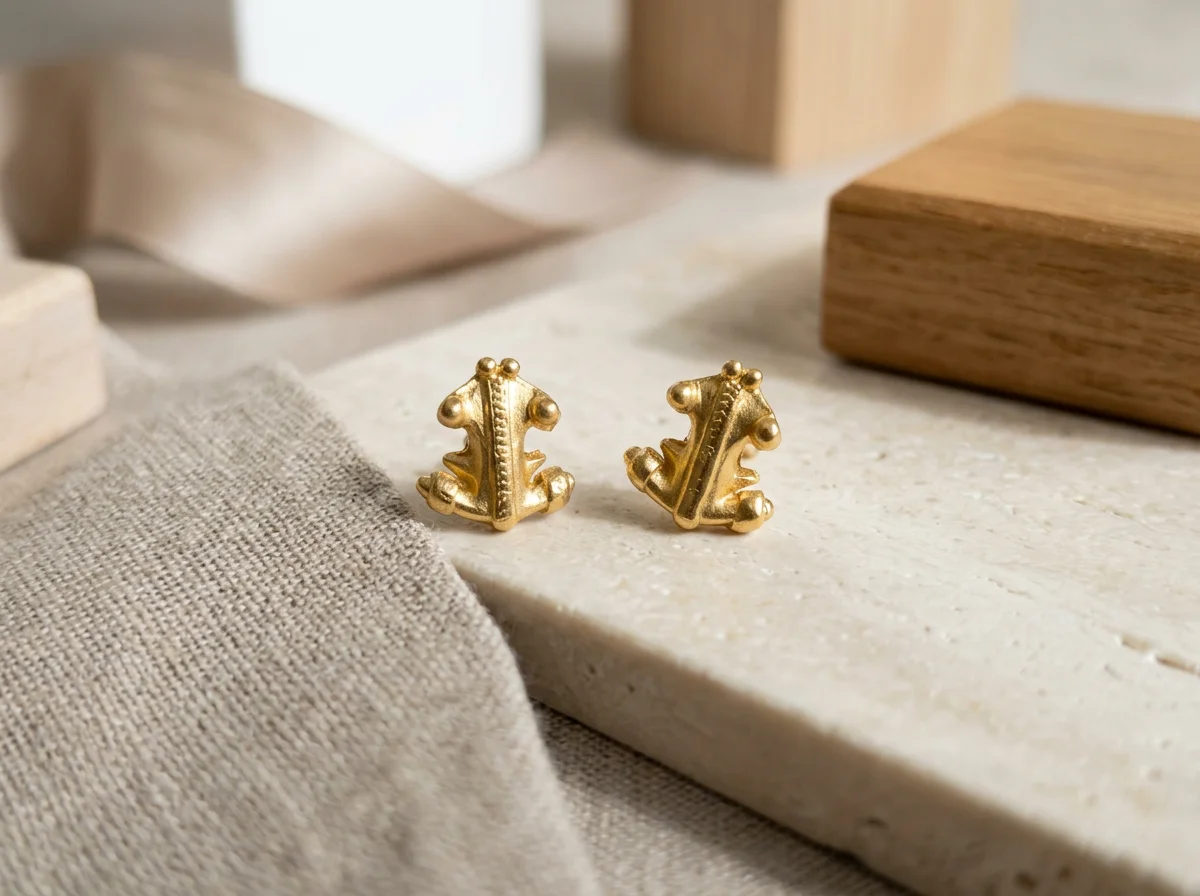 Tairona Pre-Columbian Frog Studs
