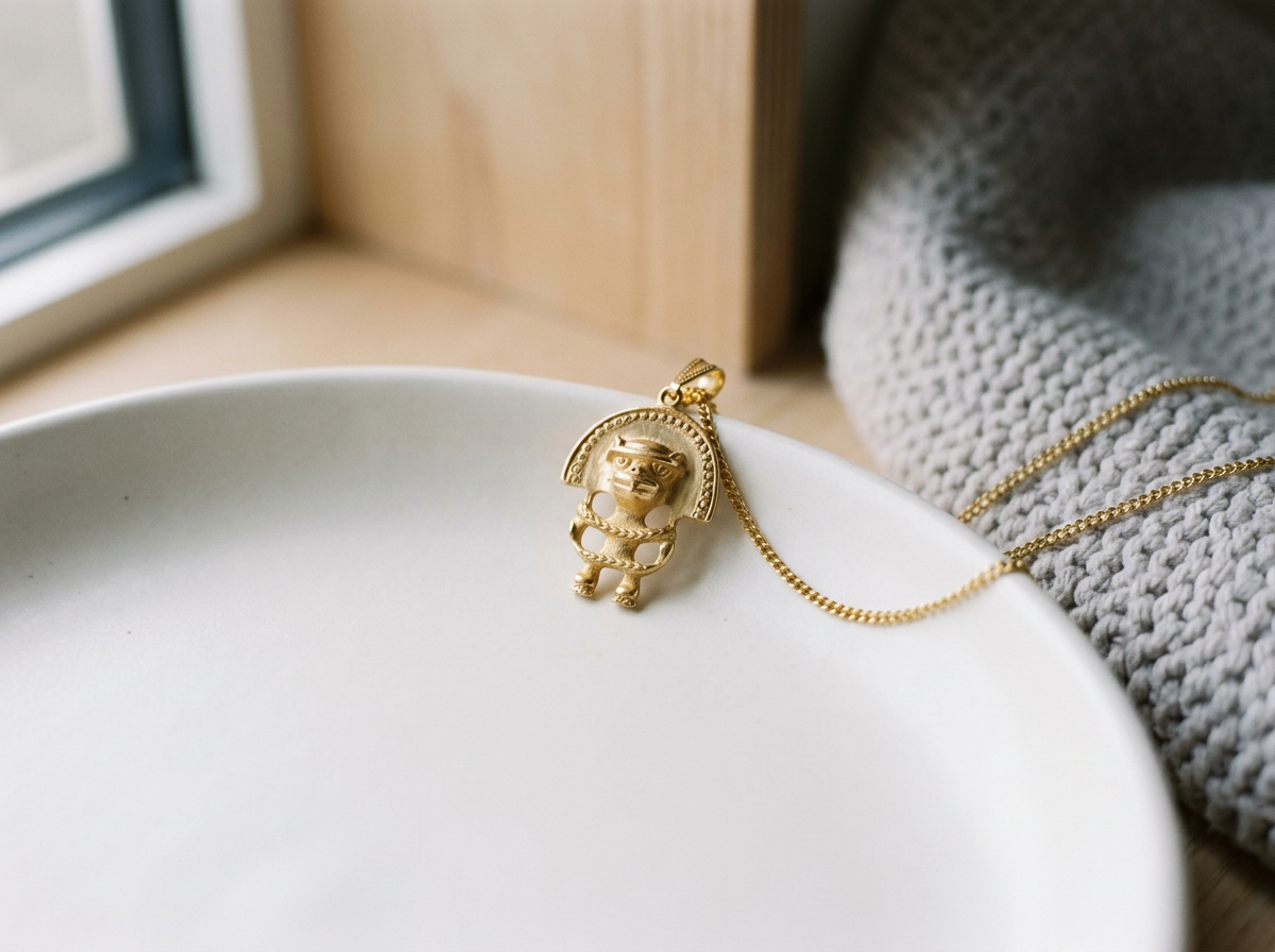Pre-Columbian Gold Plated Priest Pendant