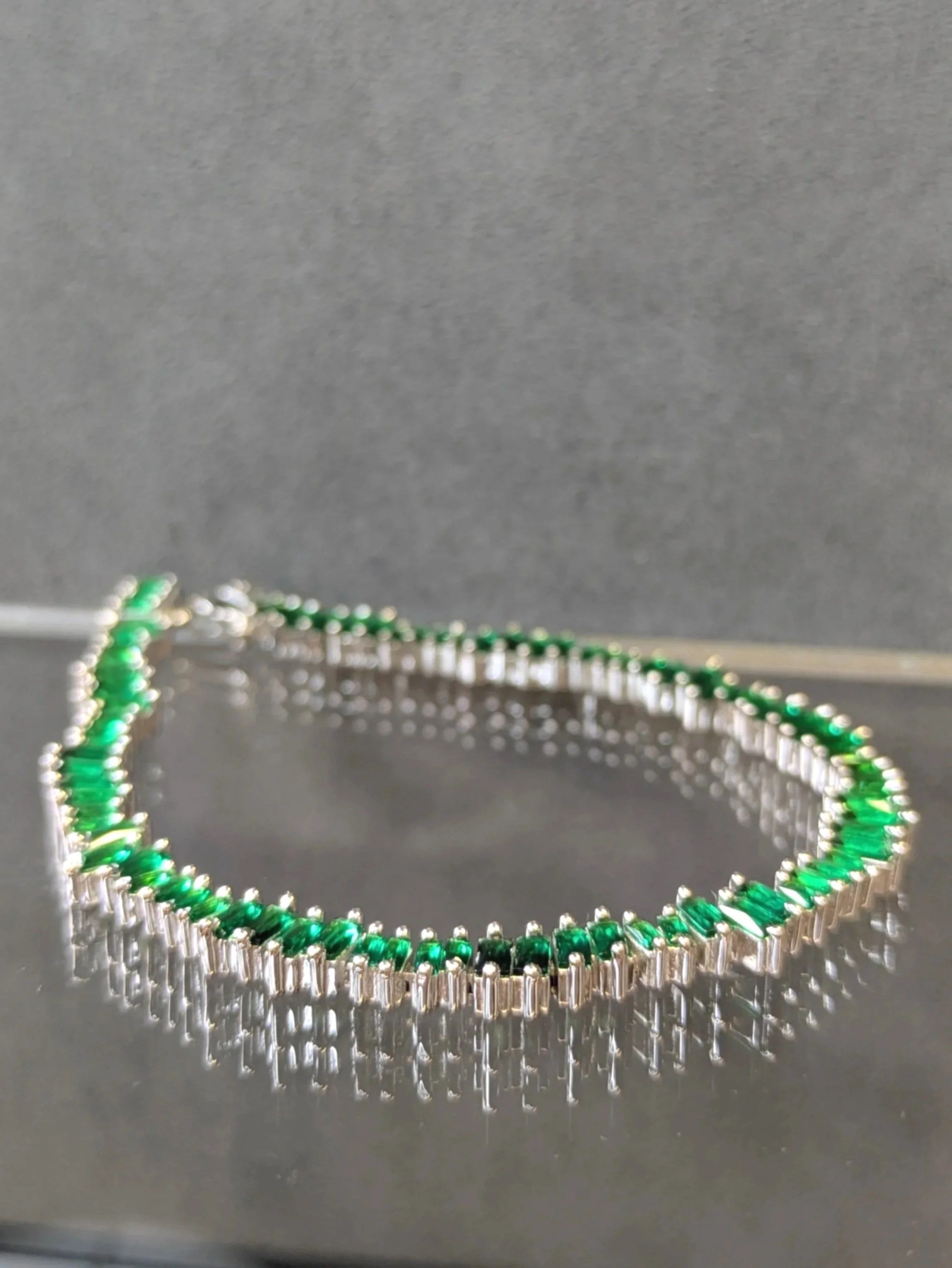 Silver 925 Tennis Claws Baguette Bracelet