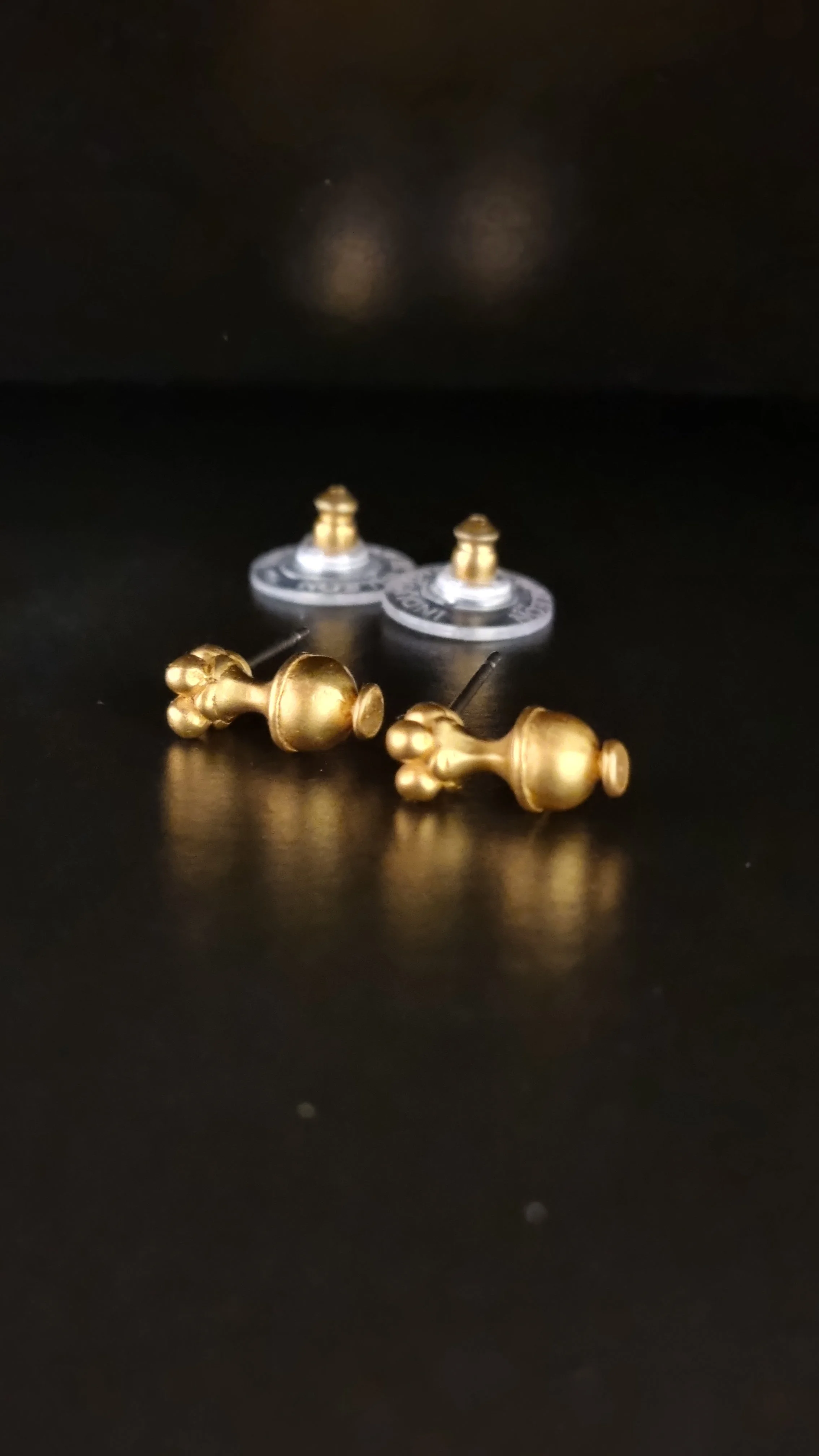 Pre-Columbian  Poporo Studs goldplated 24ct