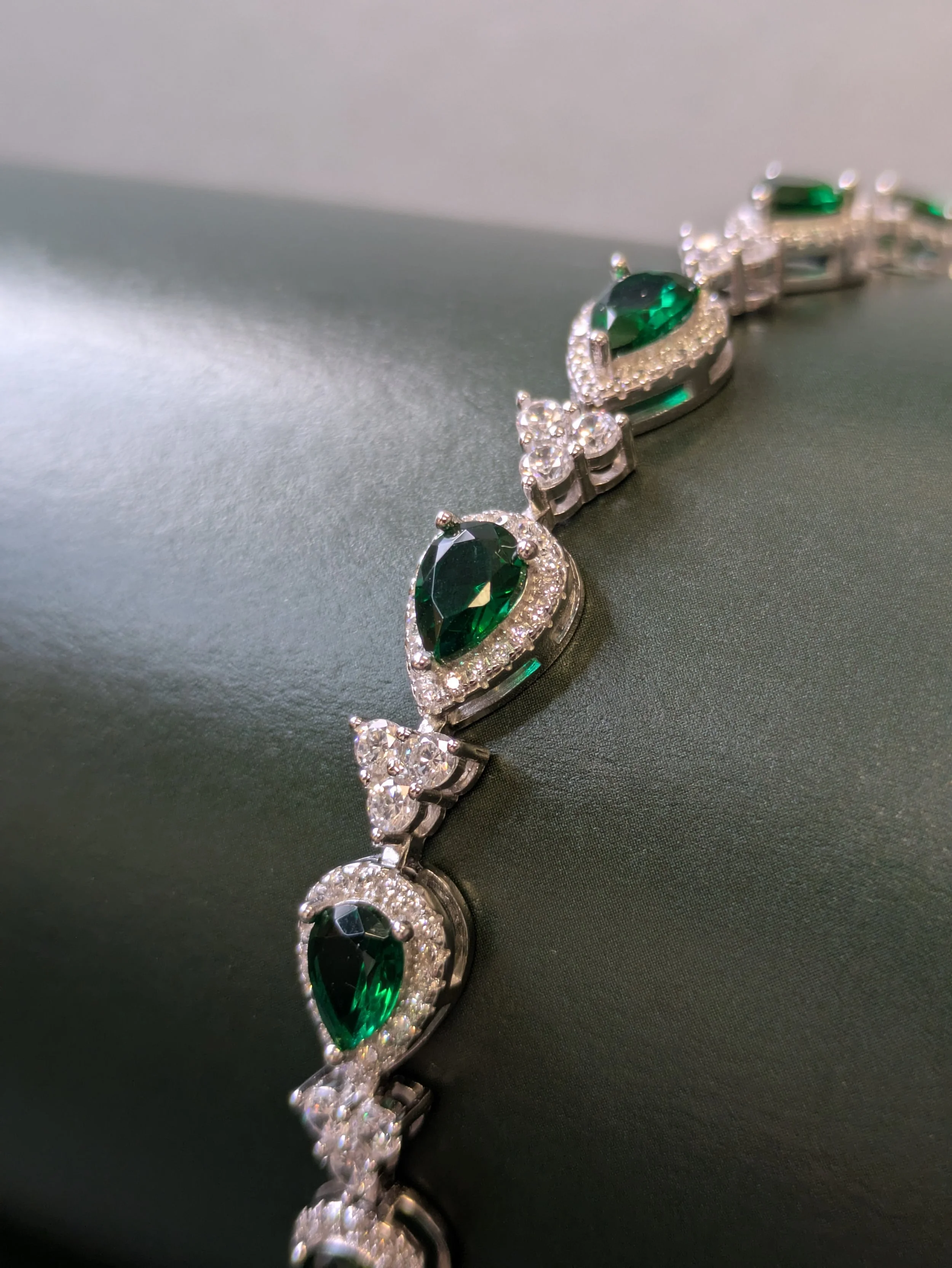 Silver Drop Shape Tennis Bracelet