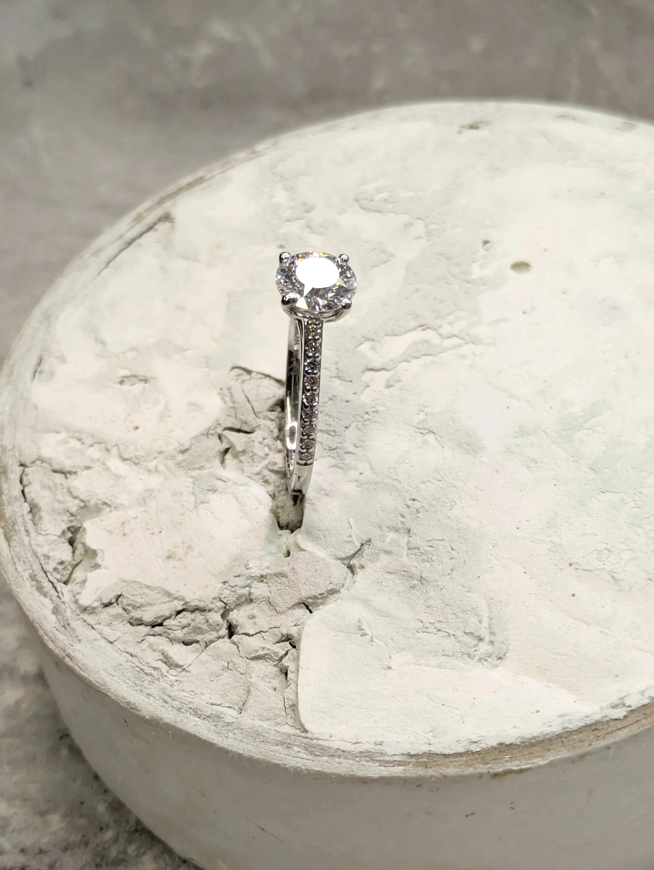 Lab Diamond White gold Solitaire Engagement Ring