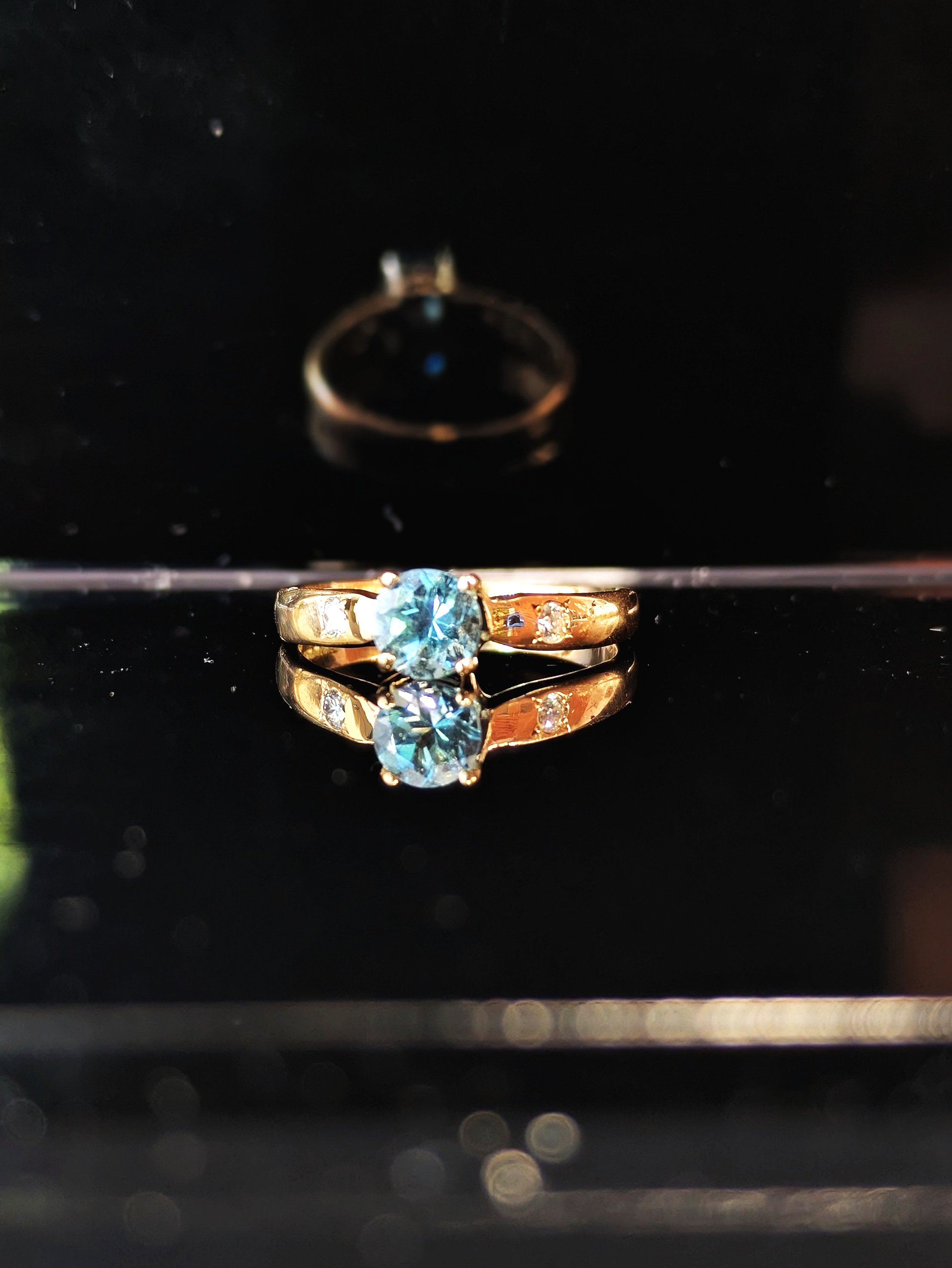 Yellow Gold Aquamarine Engagement Rings