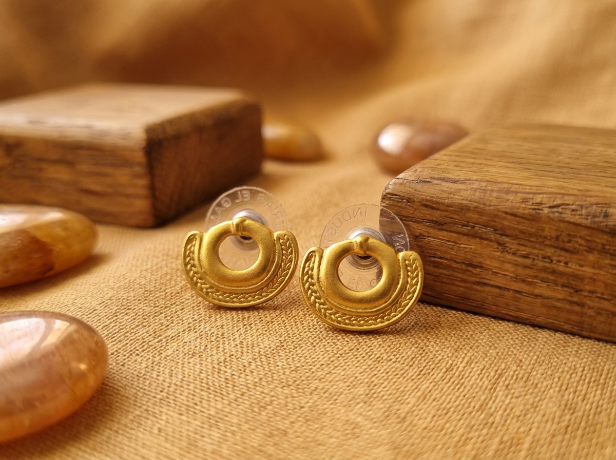 24ct Tairona Pre-Columbian Nariguera Studs