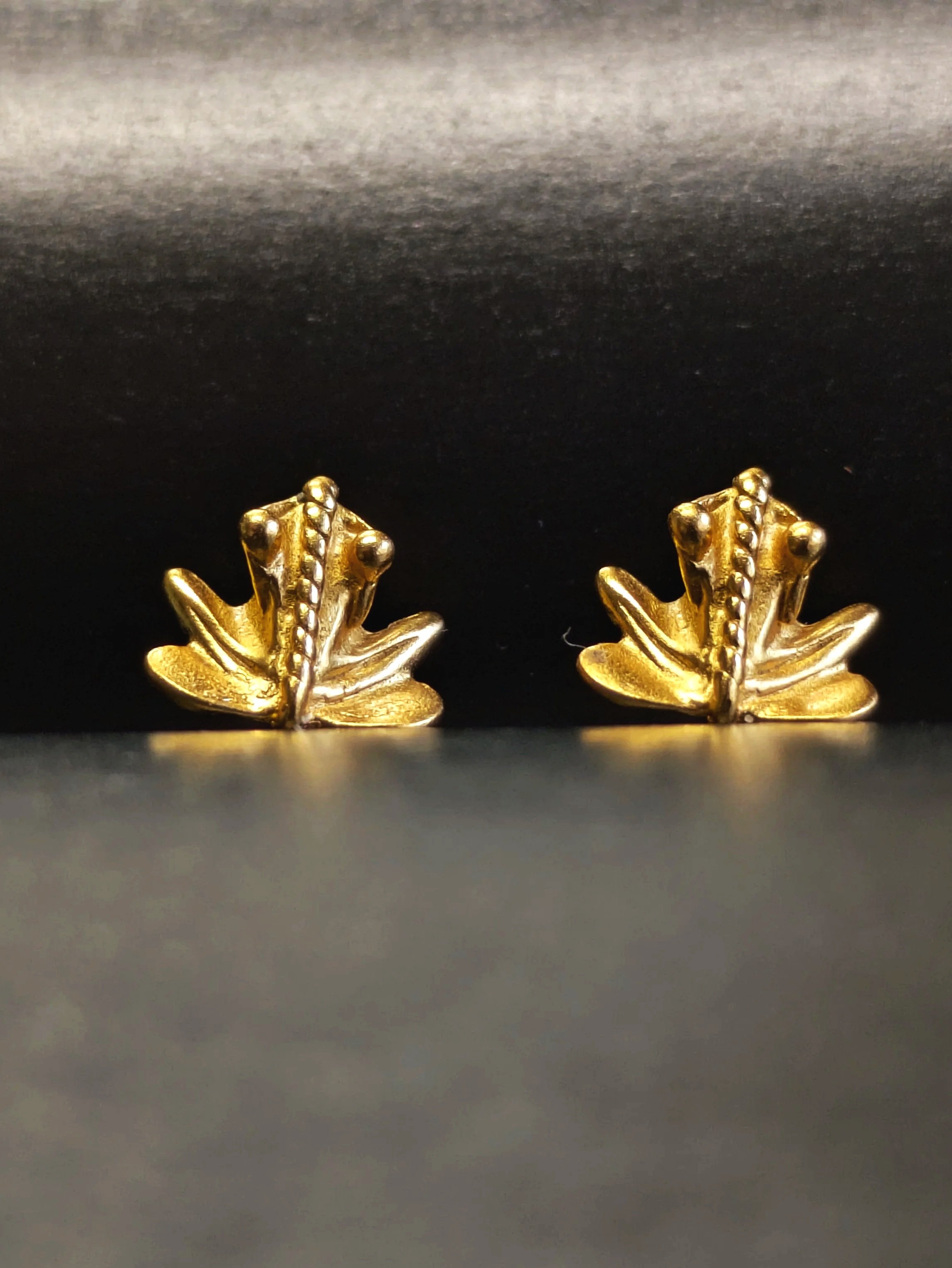 Pre-Columbian Frog Studs 24ct Hard Gold-Plated