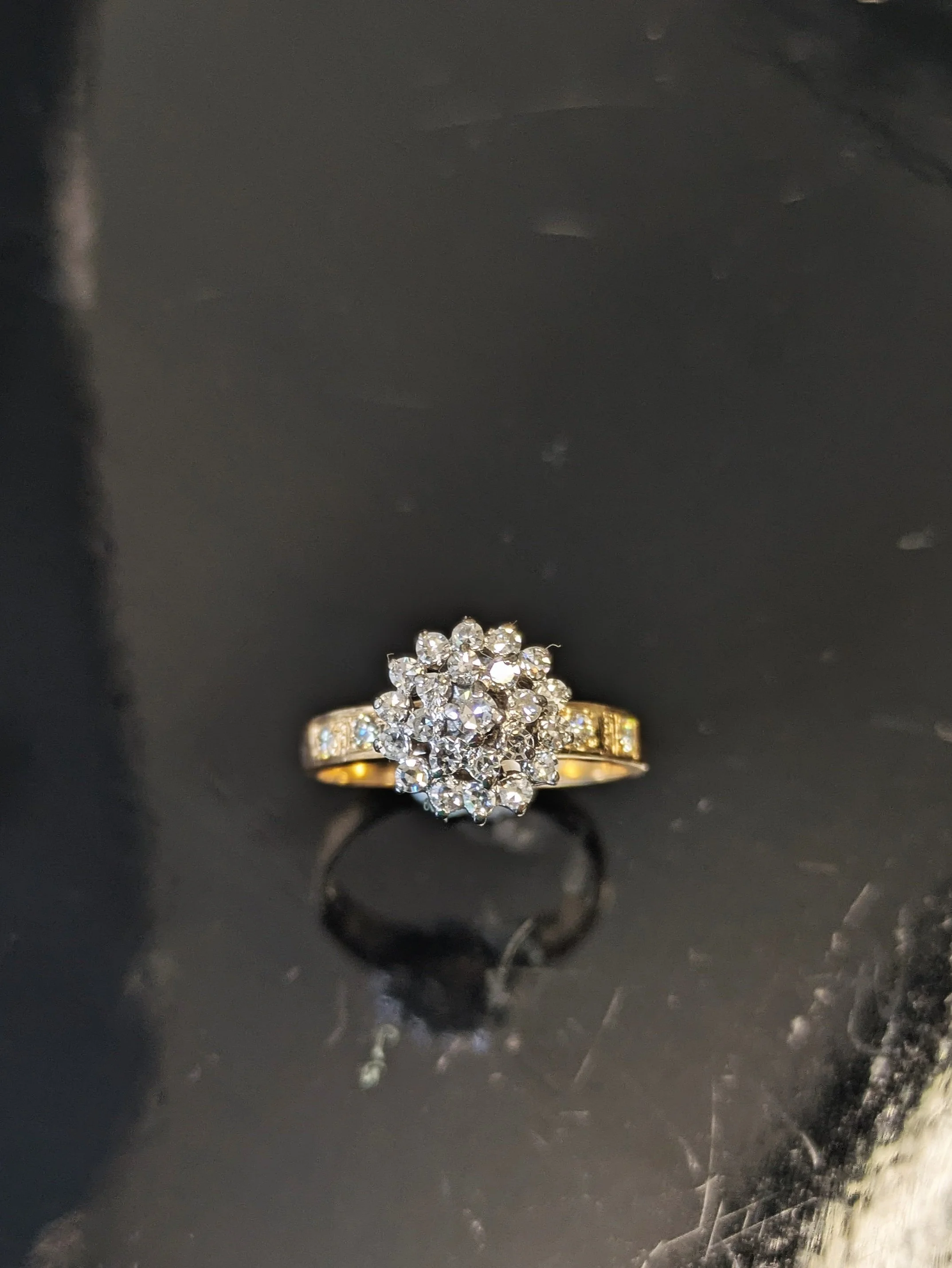 Cluster Diamond Engagement Ring
