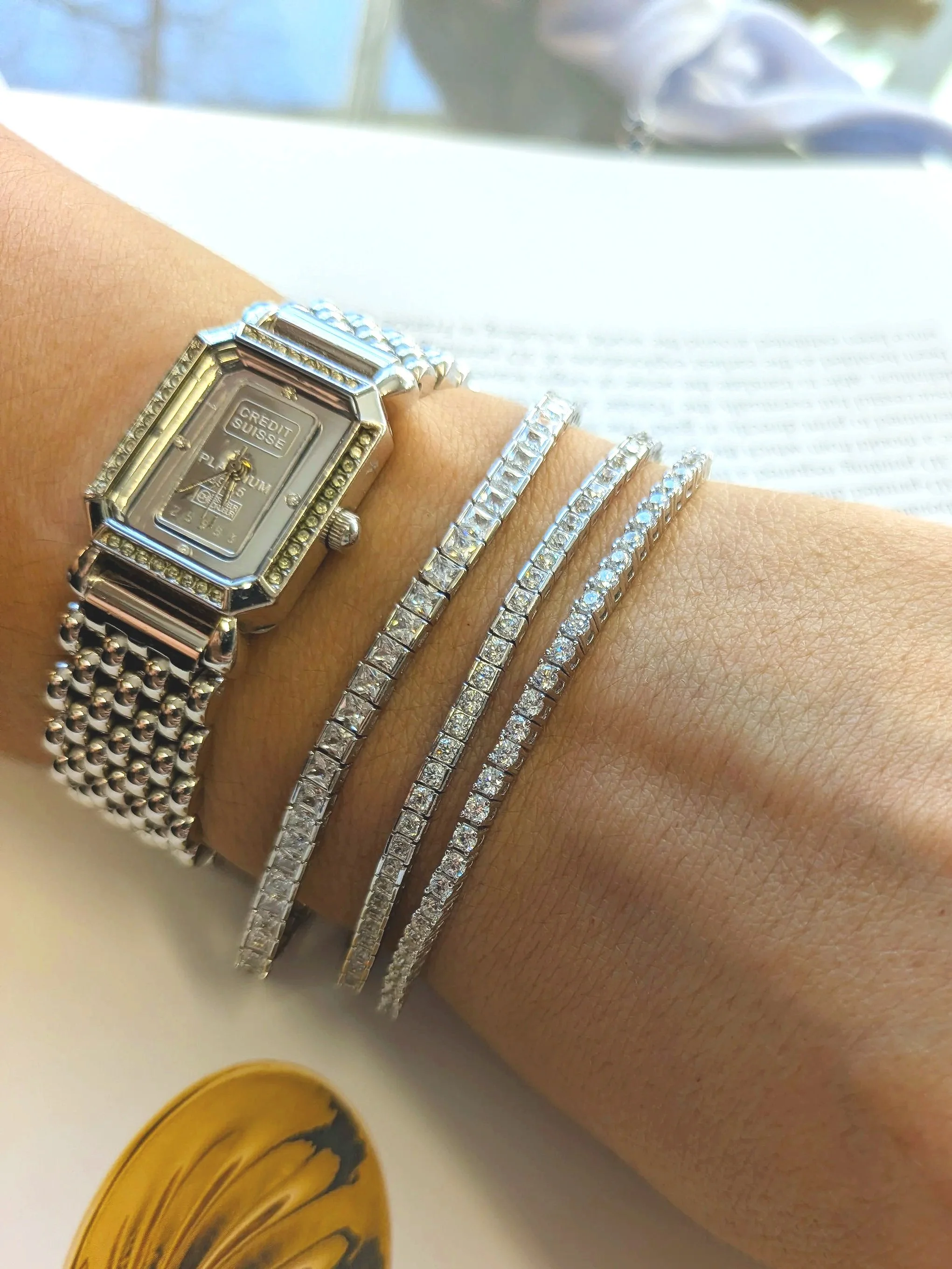 Varieties of classic silver Tennis Bracelets