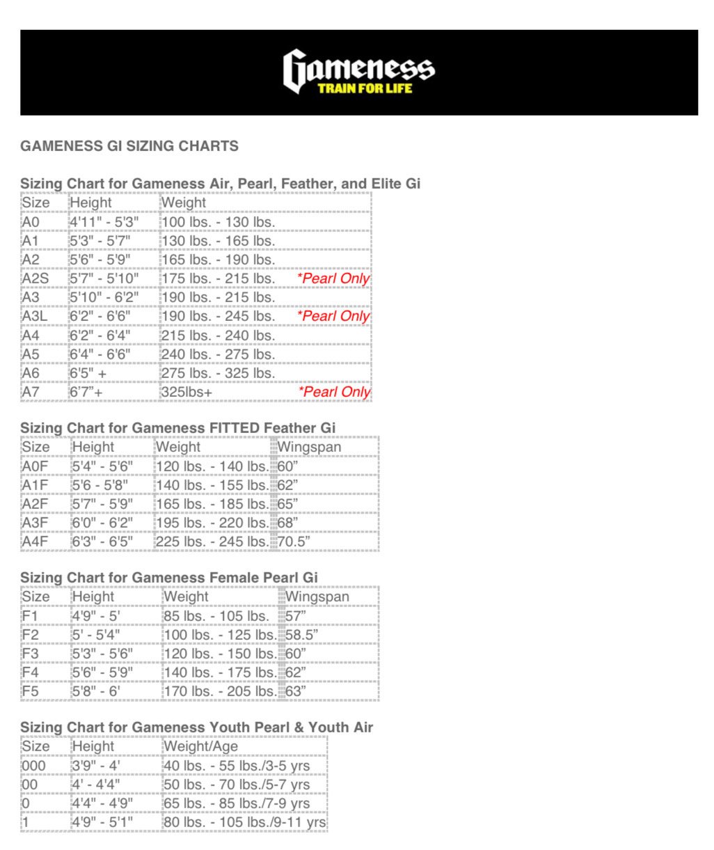 Sizing Chart for Gameness Youth Pearl & Youth Air.jpeg