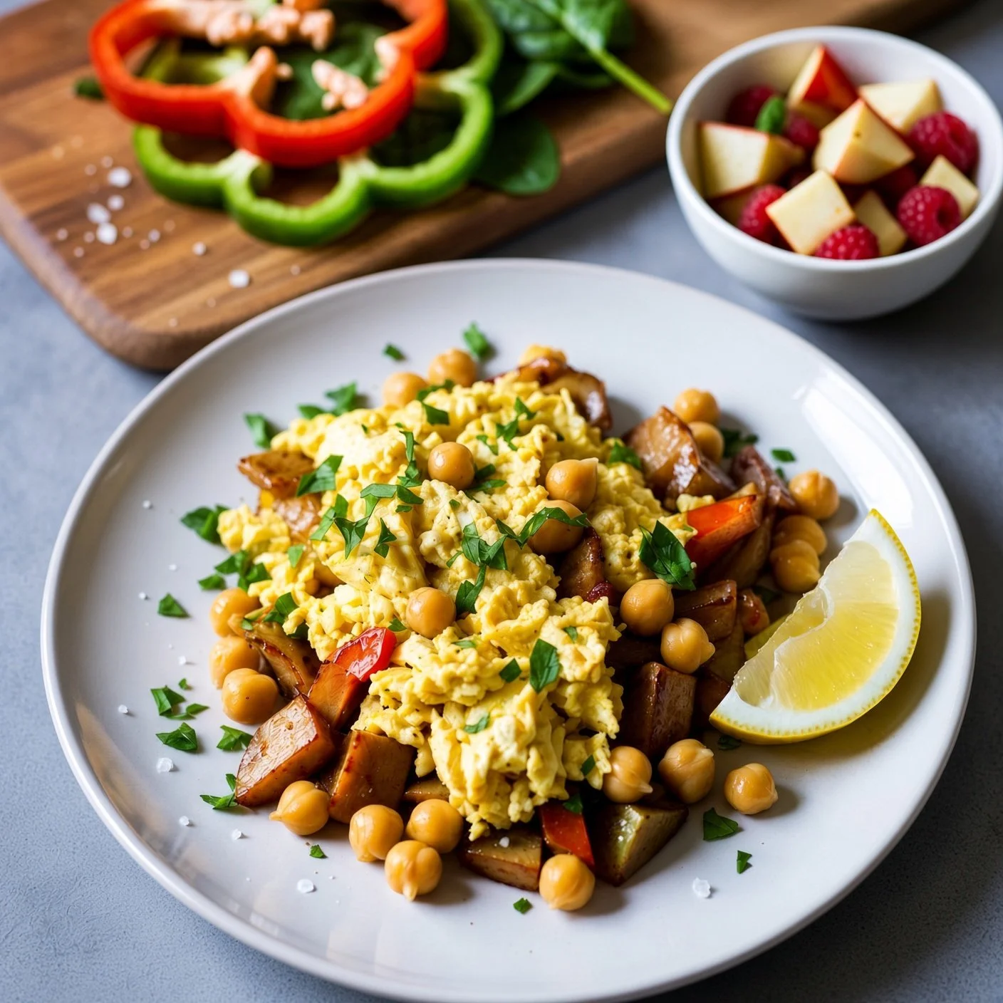 Chickpeas & Eggs Skillet