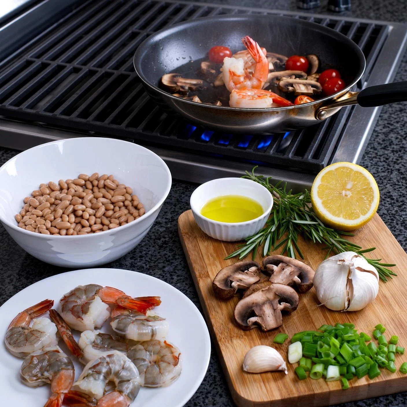 Cannellini & Shrimp balances macros of protein, carbohydrates and healthy fats.