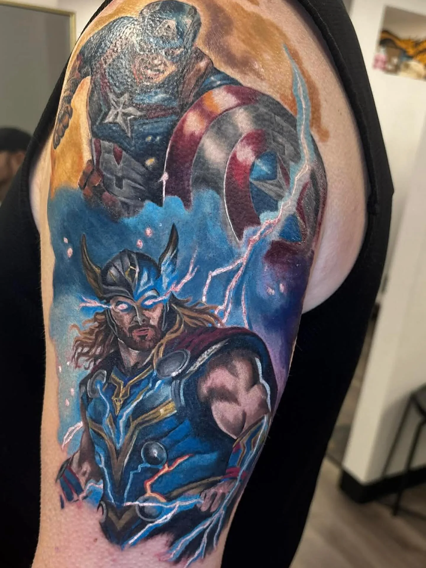 super hero half sleeve by Bella Saskatoon 