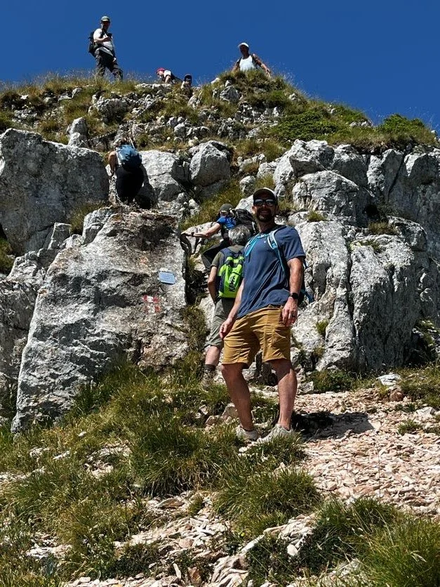 One of our guests climbing Monte Sibilla