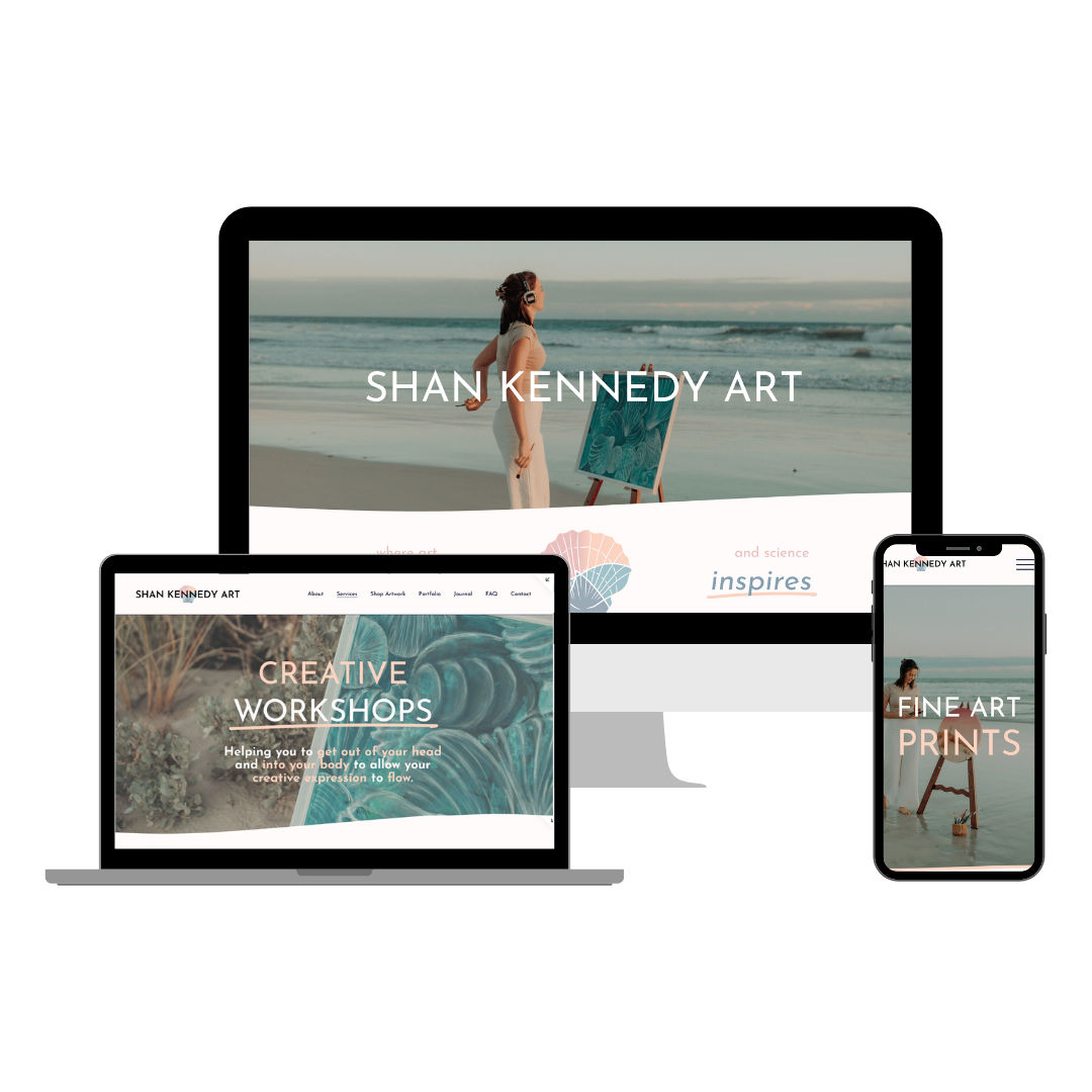 Website Design for Shan Kennedy - Artist, Neuroscientist, Physiotherapist, and Coach