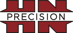 Logo with the text 'H&H Precision' in red and black