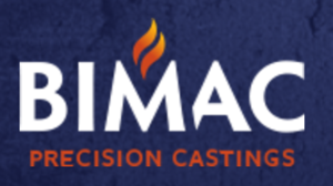 Logo of BIMAC Precision Castings with a flame symbol above the letter I