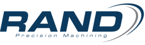 RAND Precision Machining logo in blue and black text with a swoosh design
