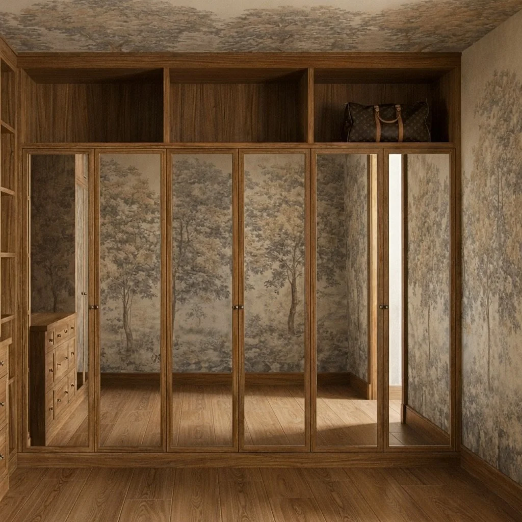 Her sanctuary of style. Warm, intentional, and effortlessly chic. Project #ardenestate primary dressing room is a dream for every moment of getting ready.