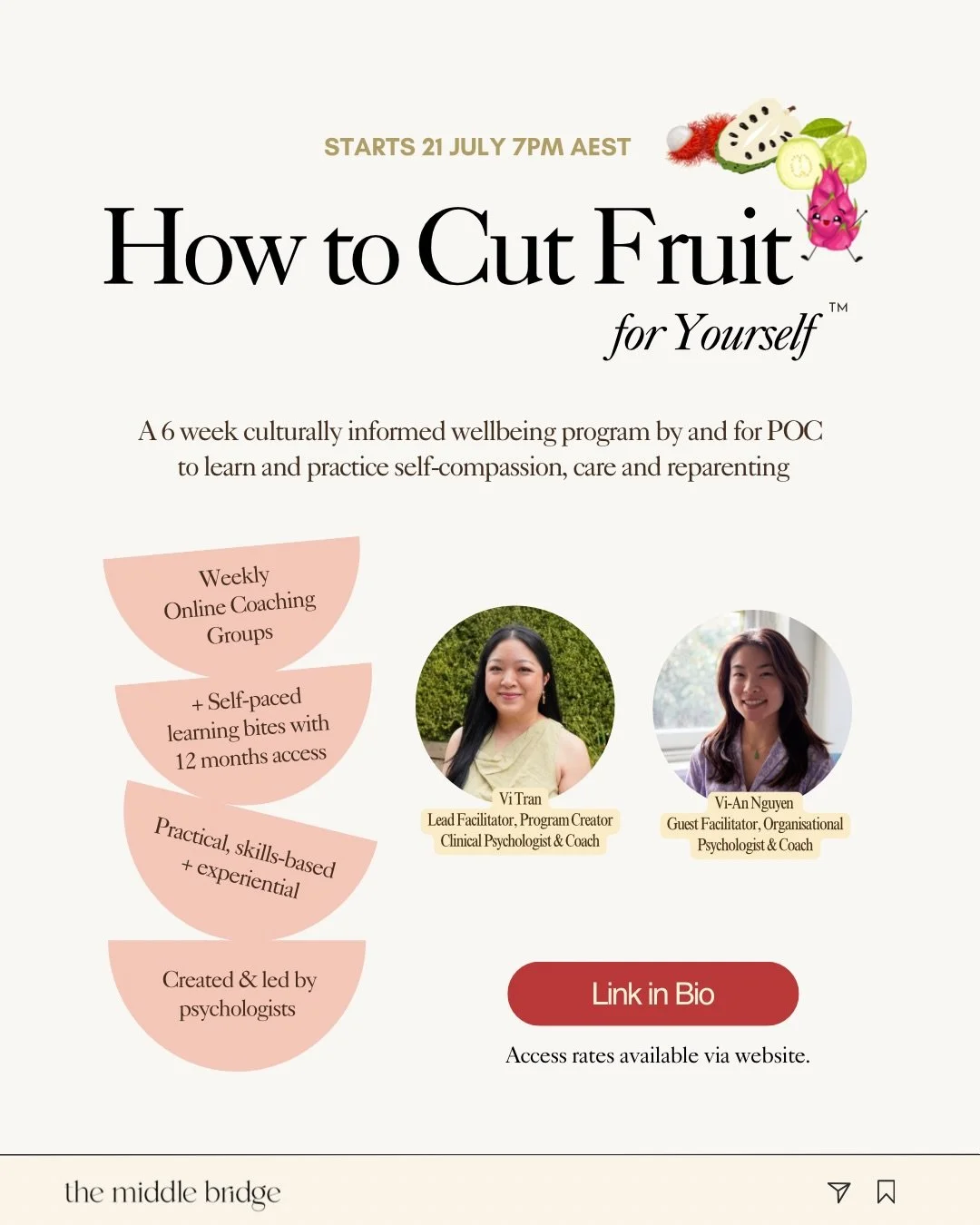 🍊 How to Cut Fruit for Yourself is back! July 2026 registration is now open.

If you&rsquo;ve been here before, you&rsquo;ll know this one. We&rsquo;ve run it a few times now and refine it each round based on what the group brings. This intake is no