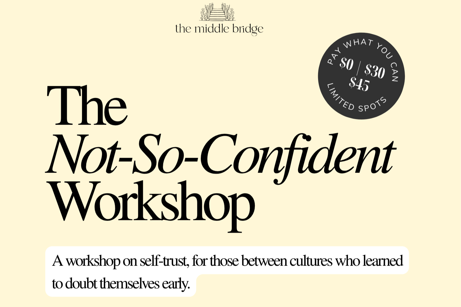 The Not-So-Confident Workshop - For those between cultures (SOLD OUT)