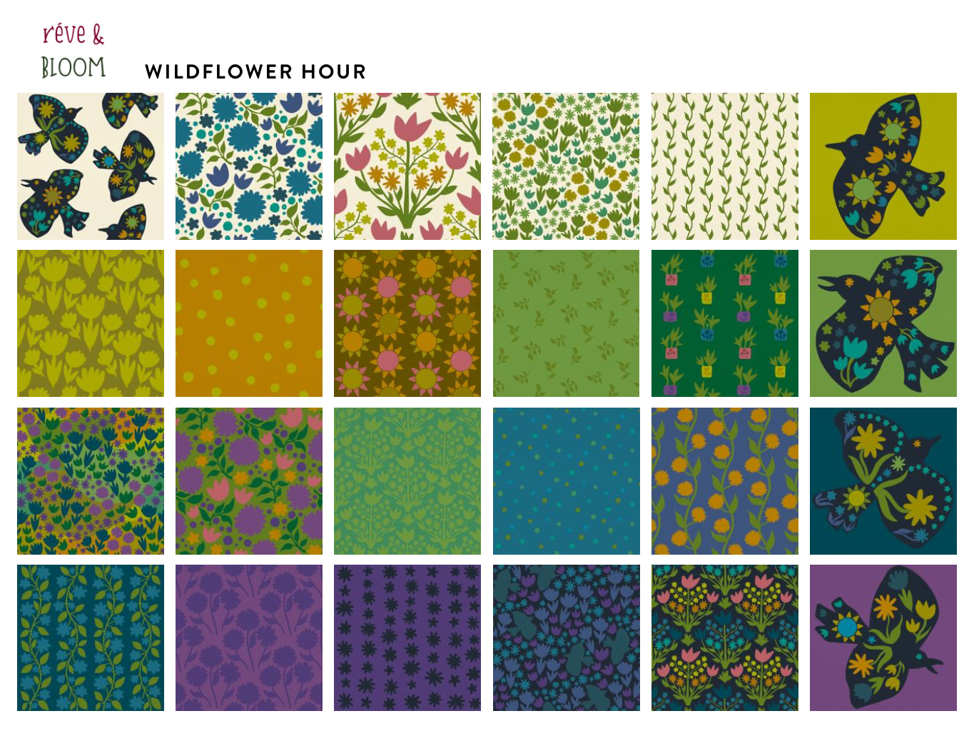 Wildflower Hour: my first collection designed for fabric