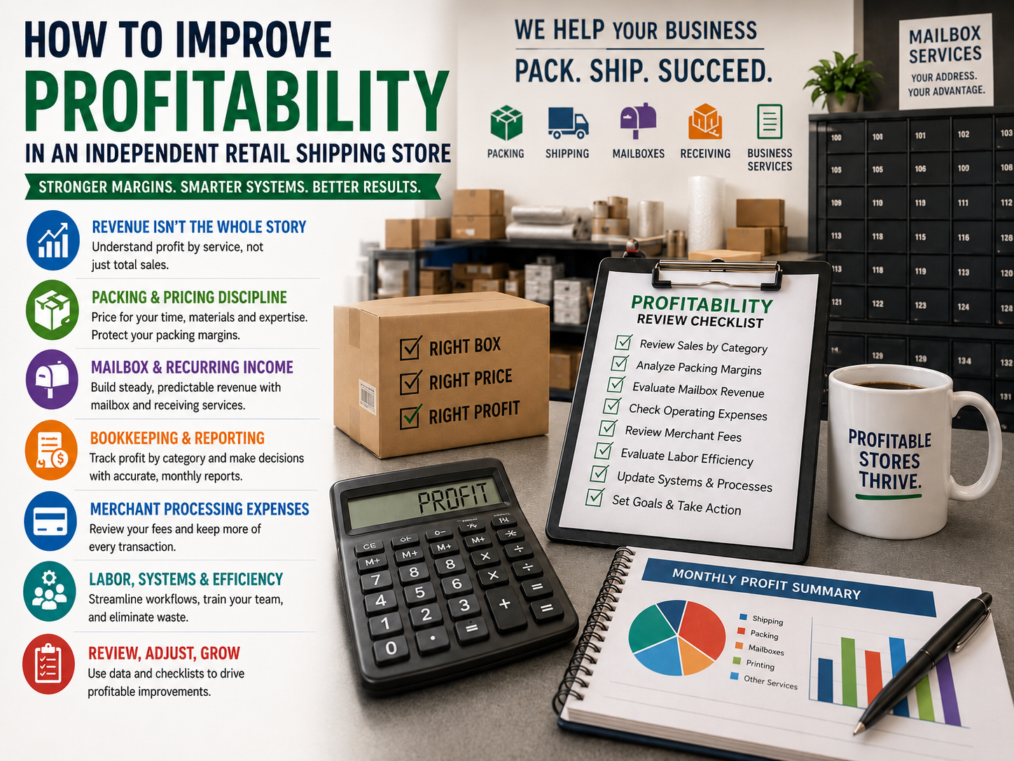 How to Improve Profitability in an Independent Retail Shipping Store