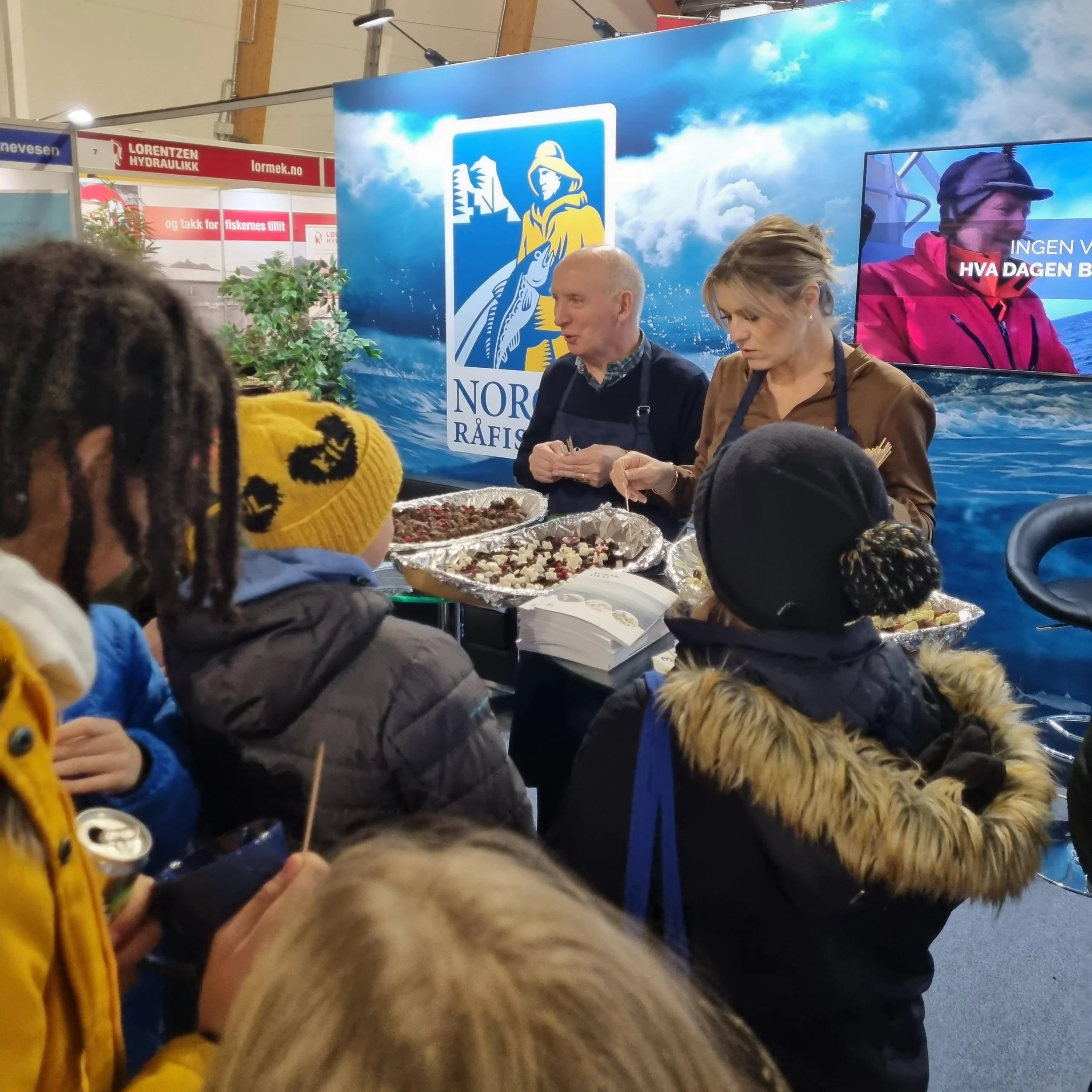 Fiskesmaking demonstrasjon ved Norges Råfisk.