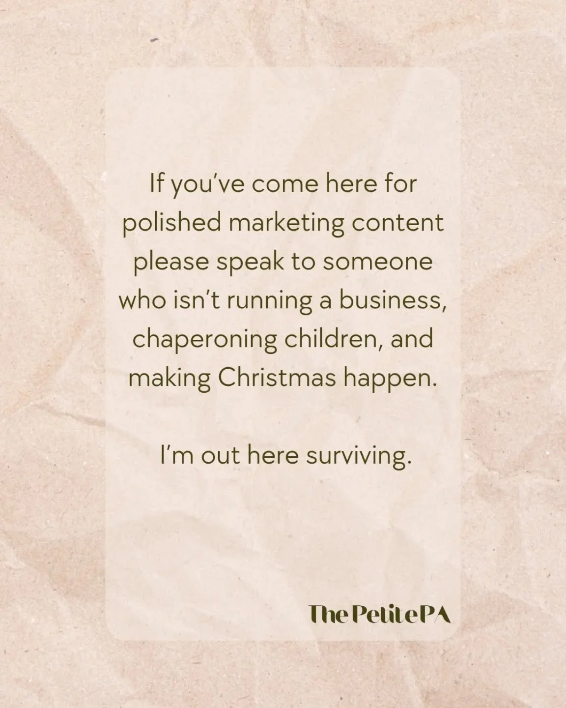 Embracing the realistic holiday hustle over here 😅
Who's with me? 

#normalityresumesinjanuary #holidayhustle #christmasjuggle