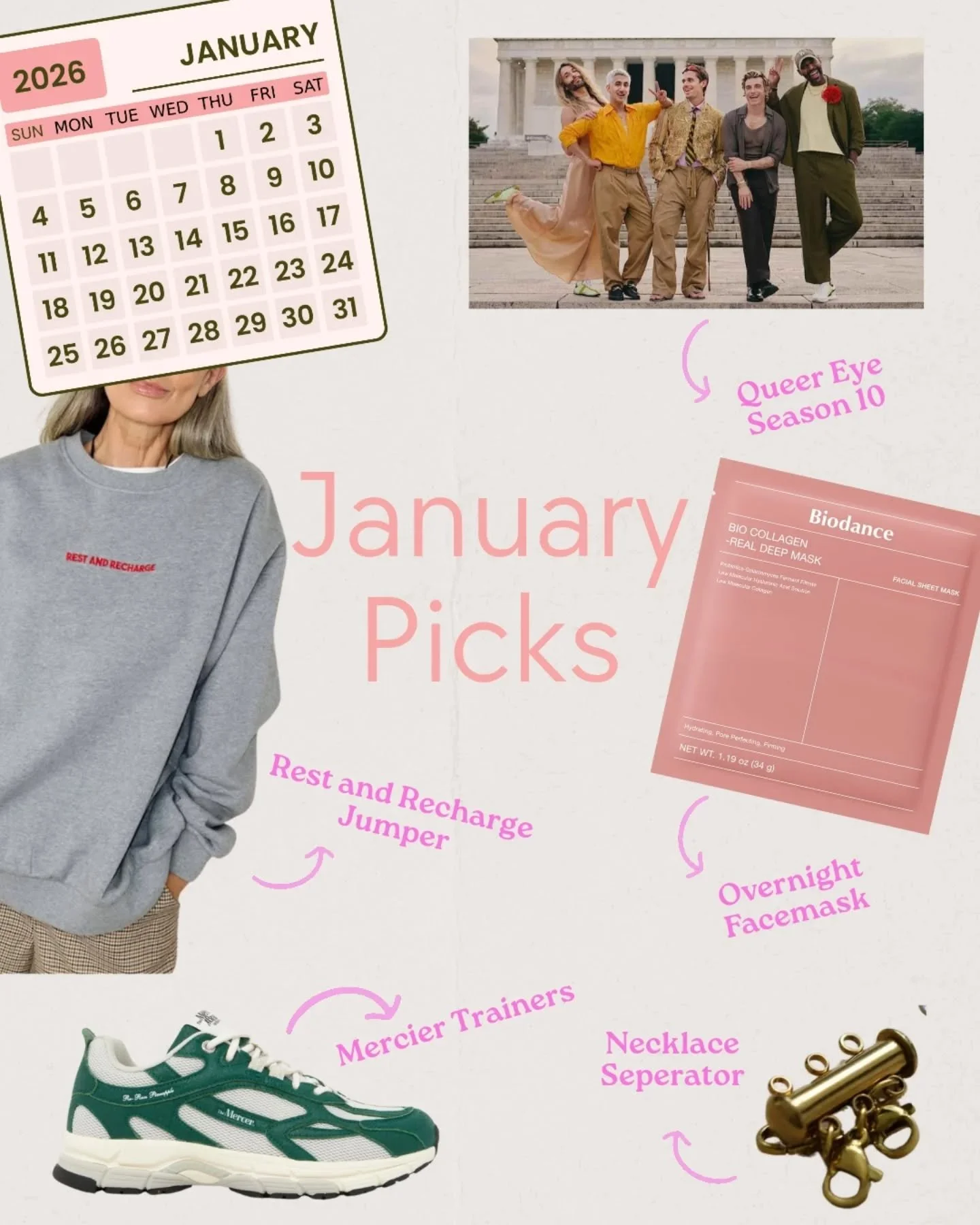 Coming to you with a new look monthly picks 💁🏻&zwj;♀️

Thank goodness we made it to the end of January 🙌🏼 I don't know about yours, but mine felt like an uphill struggle! 

Here's what caught my eye this month:

- The final season of Queer Eye on
