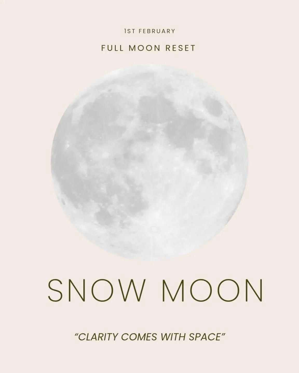 The snow moon is the final full moon of the deep winter season - a moment of transition, where we start to shift out of survival mode and prepare to move into a new season of energy, growth and momentum 💫

This full moon's reset: Schedule buffer tim