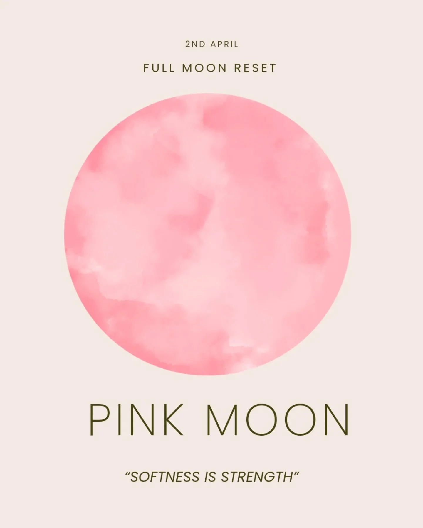 The pink moon is the full moon of mid-spring, the moment things begin to bloom! 

Named after the soft pink wildflowers that appear at this time of year, this moon represents growth, renewal and gentle expansion. A reminder that not all progress need