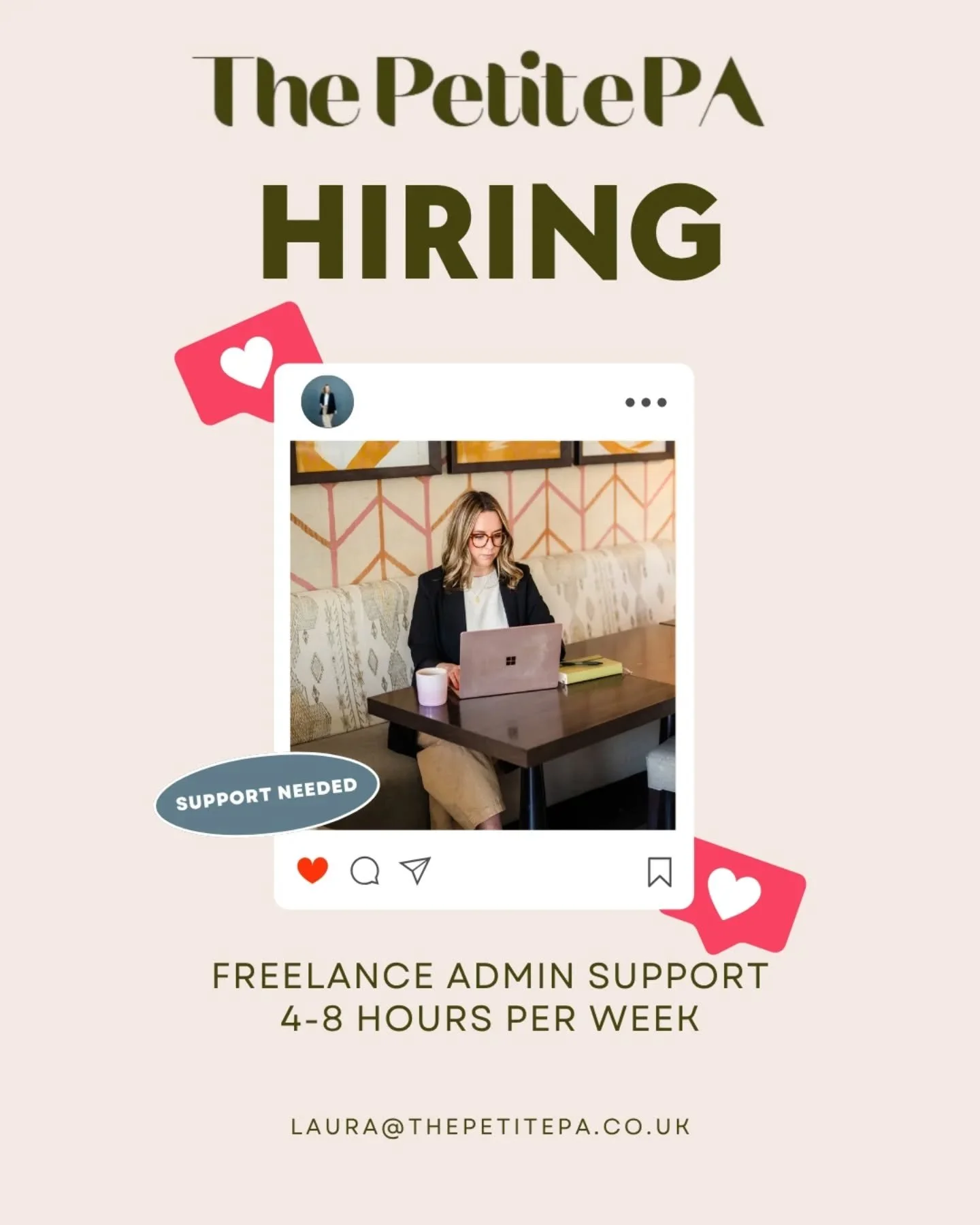 The Petite PA could really do with a PA 👀

As the business continues to grow, I&rsquo;m looking for someone lovely to come on board and support me behind the scenes for around 4-8 hours per week.

This would suit someone looking to fit a little flex