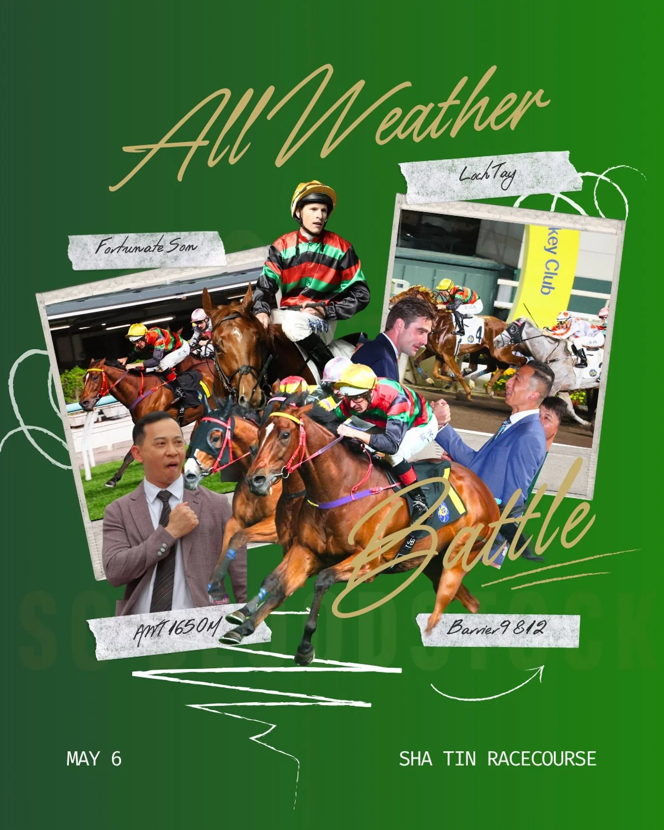 Fortunate Son, with jockey Karis Teetan, and Loch Tay, with jockey Richard Kingscote, will face each other over 1650 meters on the AWT track from barriers 12 &amp; 9 respectively. Thank you to @cmracing_official @eustaceracing @karisteetan @richardki