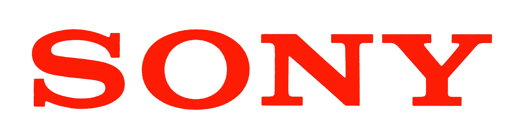 Red text spelling "SONY" on a transparent background