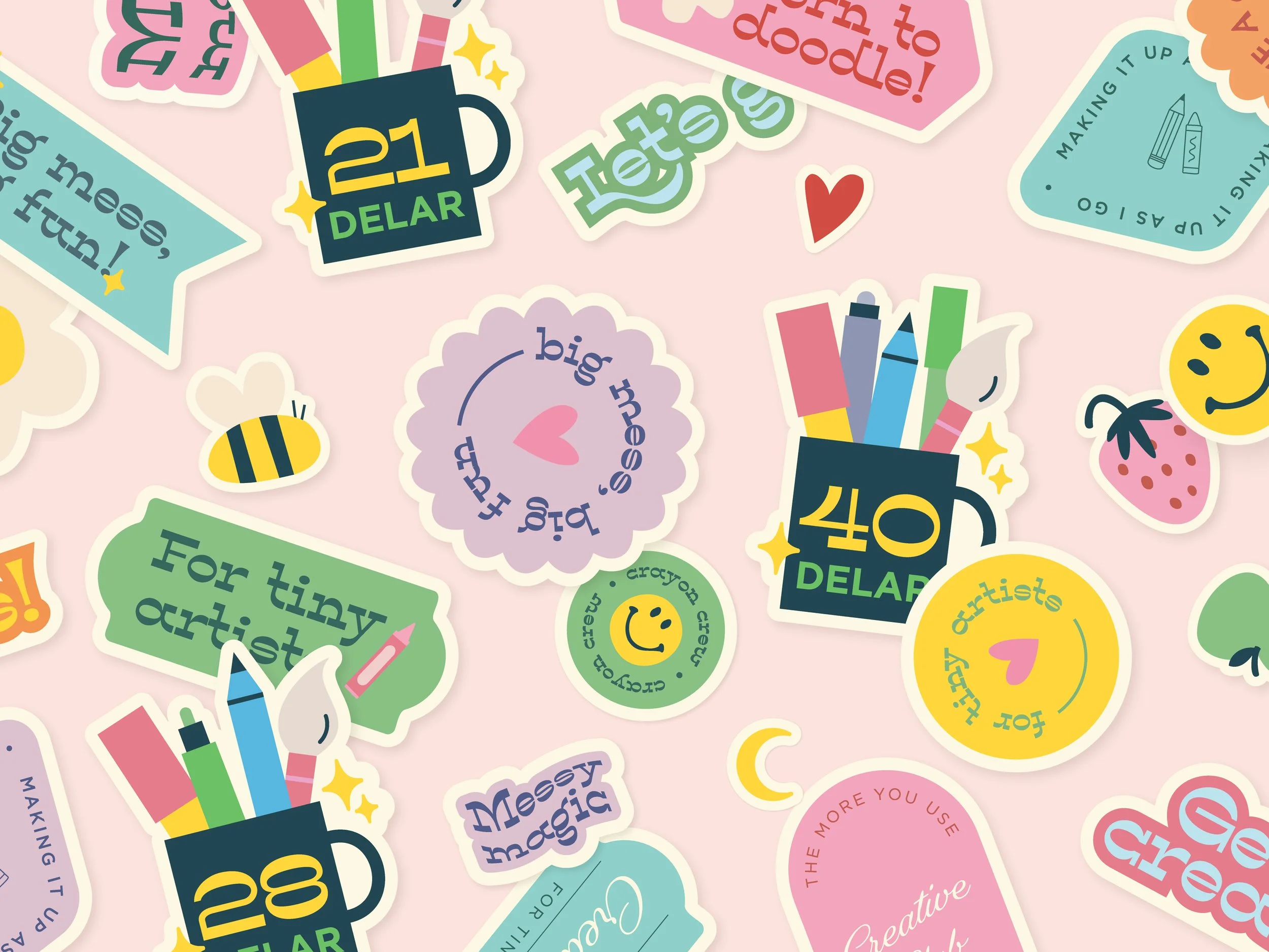 AKADEMIBOKHANDELN x PENOL  Concept, design, illustrations and copywriting for a set of three painting sets for children, containing a mix of fibre tip pens, colored pencils, water color, and more.  Launched in stores and online October 2025.