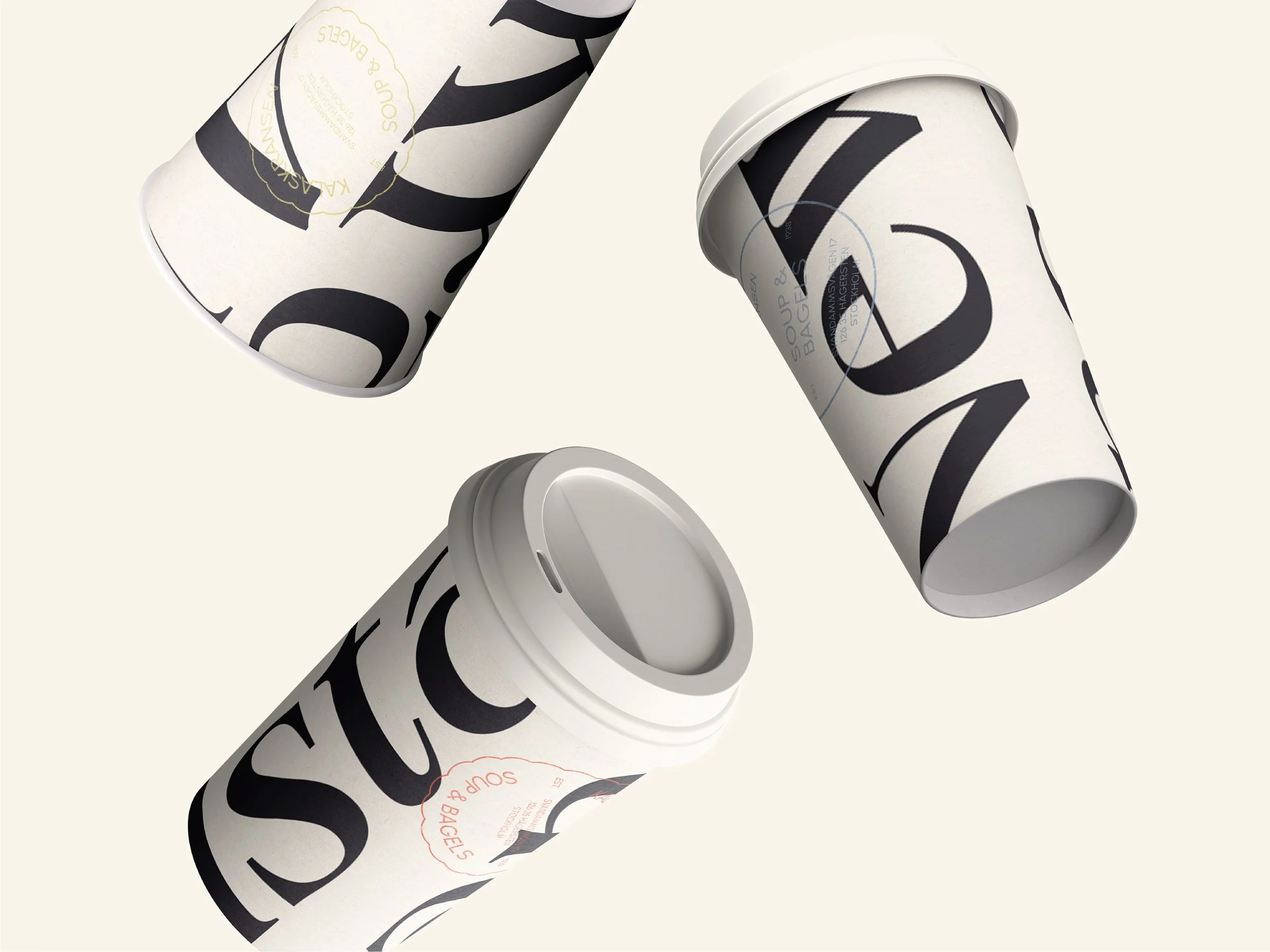 KALASKRANSEN SOUP & BAGELS  Concept development and visual identity exploration for Kalaskransen. The concept blends local heritage dating back to 1938 with inspiration from classic New York delis and the owner’s Istanbul roots, expressed through a p
