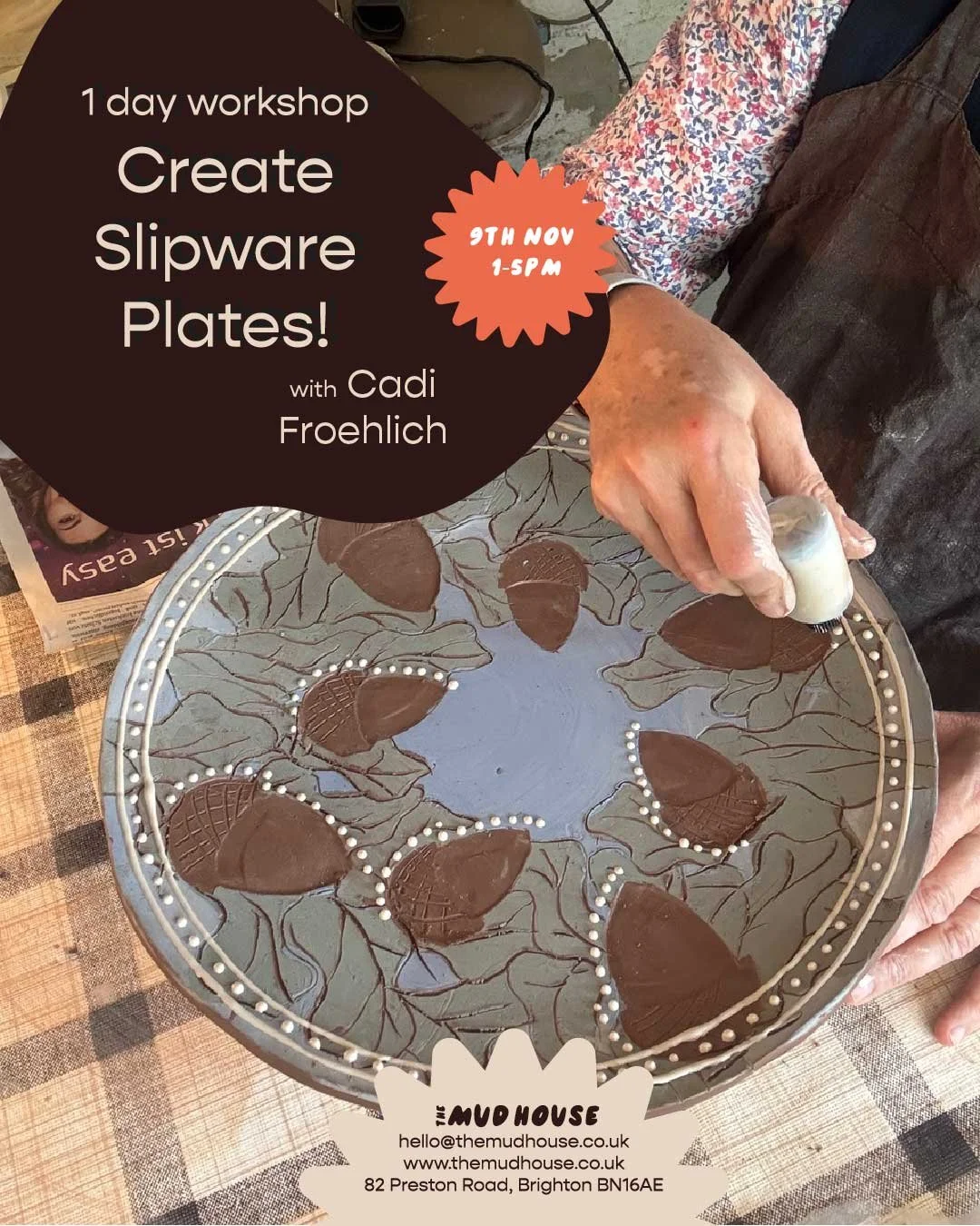 (Level 0) Cadi Froehlich: Slipware Plates - Hand-Build + Slipware