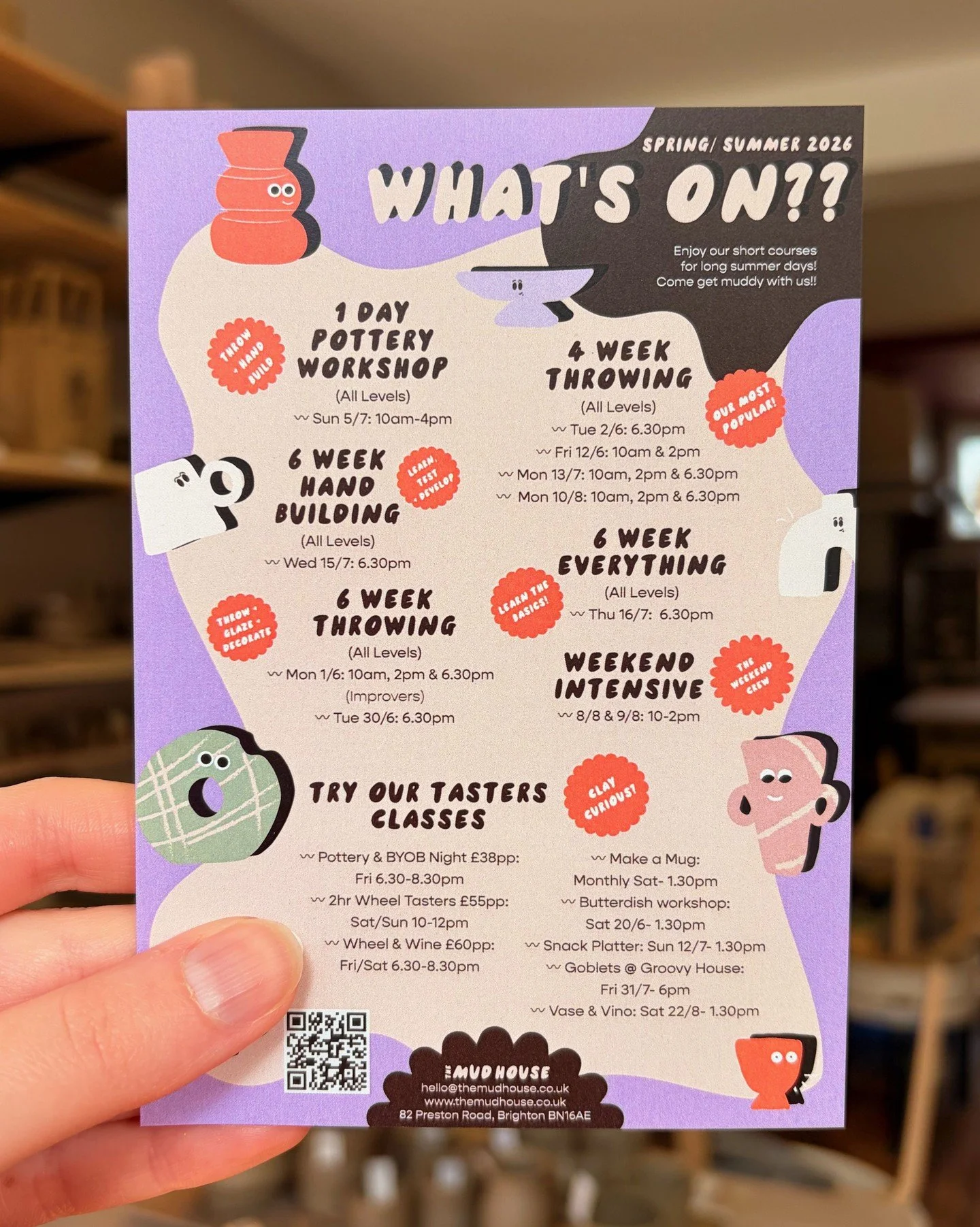 🌞 New Summer Courses just dropped baby! We've got loads of courses, workshops, and tasters for you to enjoy in our sunny studio. We're particularly excited about our new 1 Day Pottery Workshop where you'll learn hand building AND wheel throwing skil