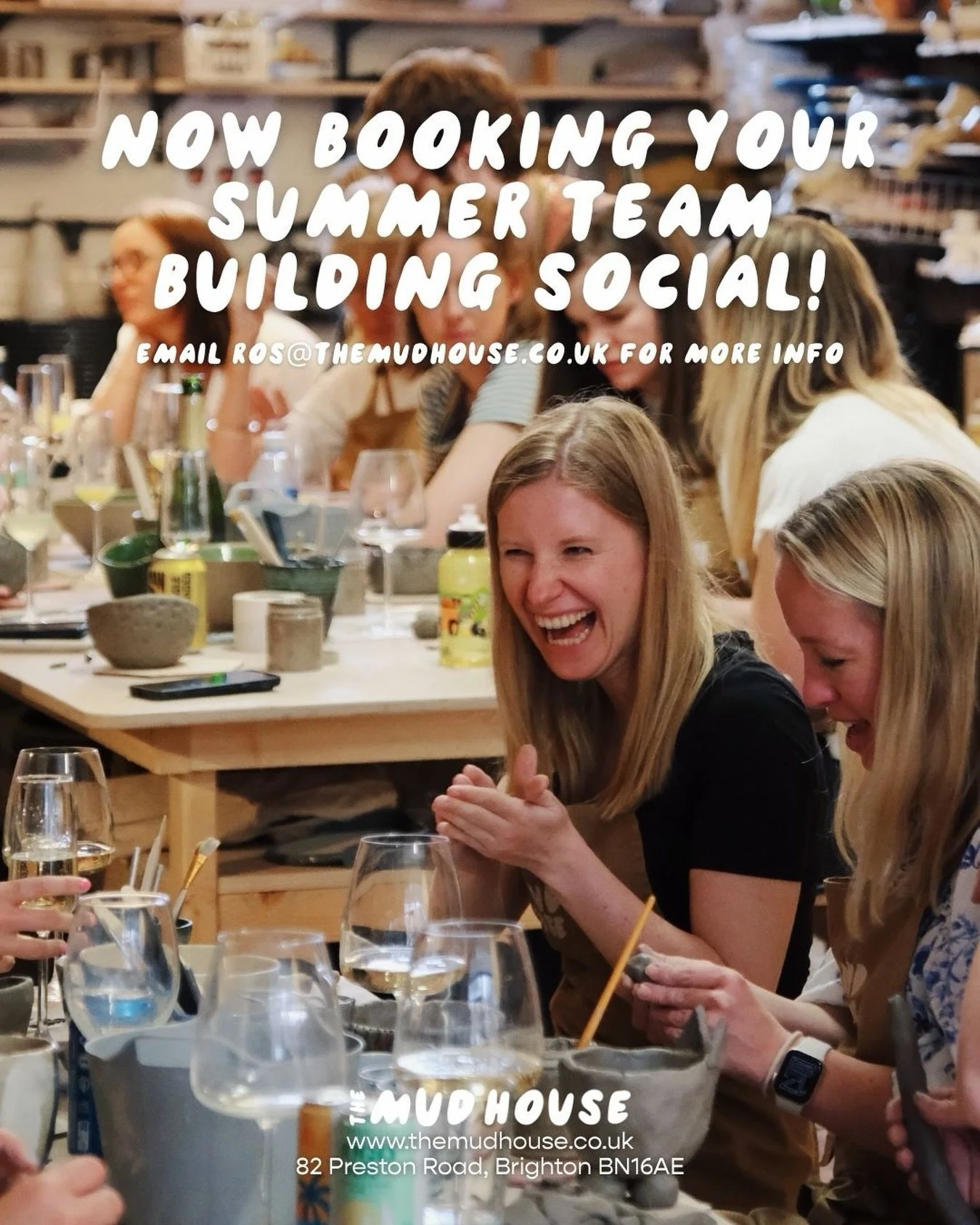 Planning your next team building social? ☀️ Join us at The Mud House! Escape the ordinary and treat your team to an inspiring experience where they can learn something new and unwind through the therapeutic process of working with clay. We even offer